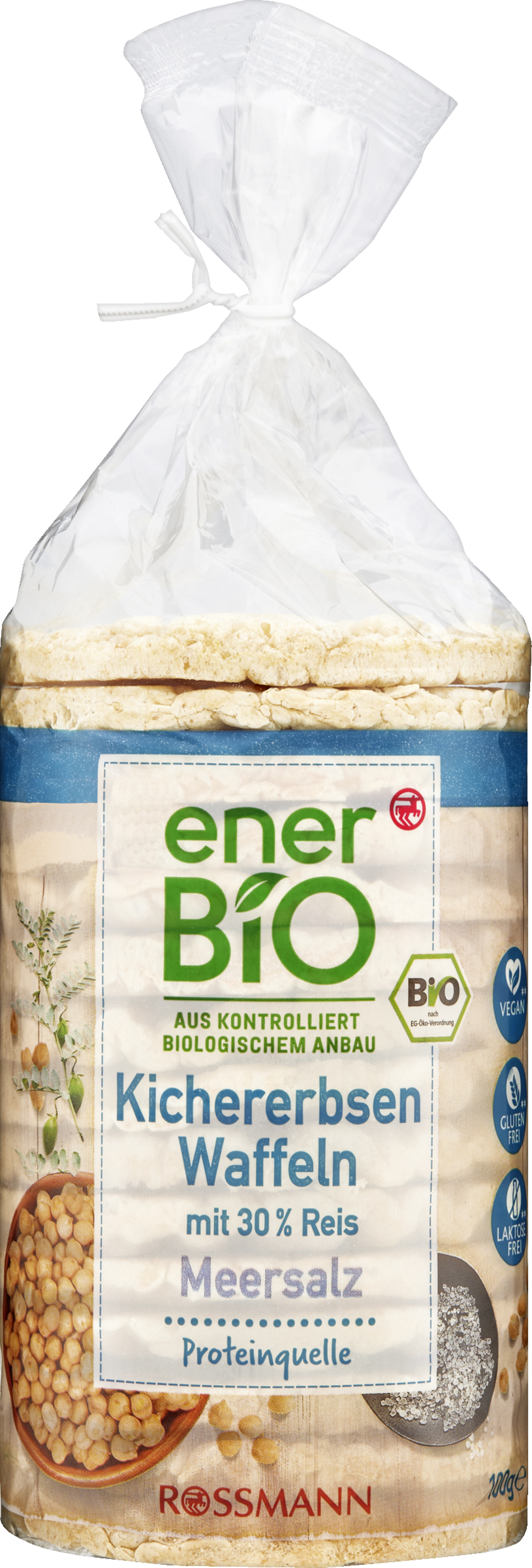 enerBiO Kichererbsenwaffeln mit Reis und Meersalz