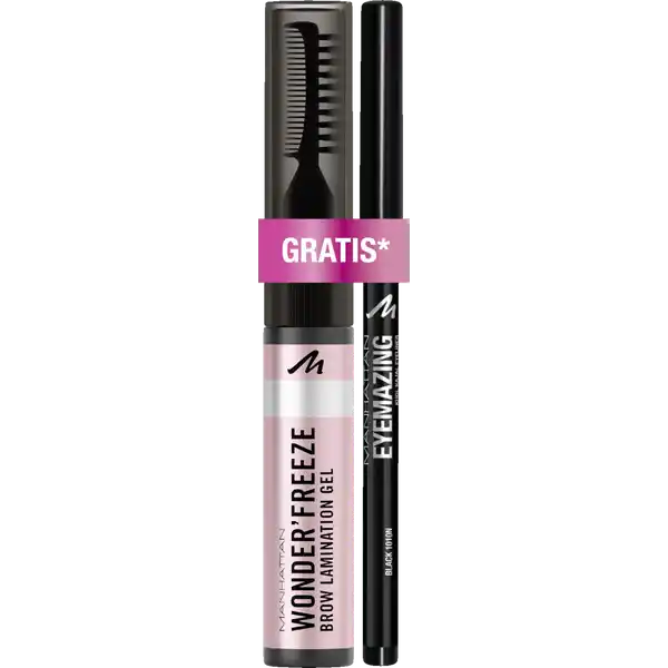 Manhattan Wonder Freeze Brow Lamination Gel 001 Clear & Eyemazing Kajal ...