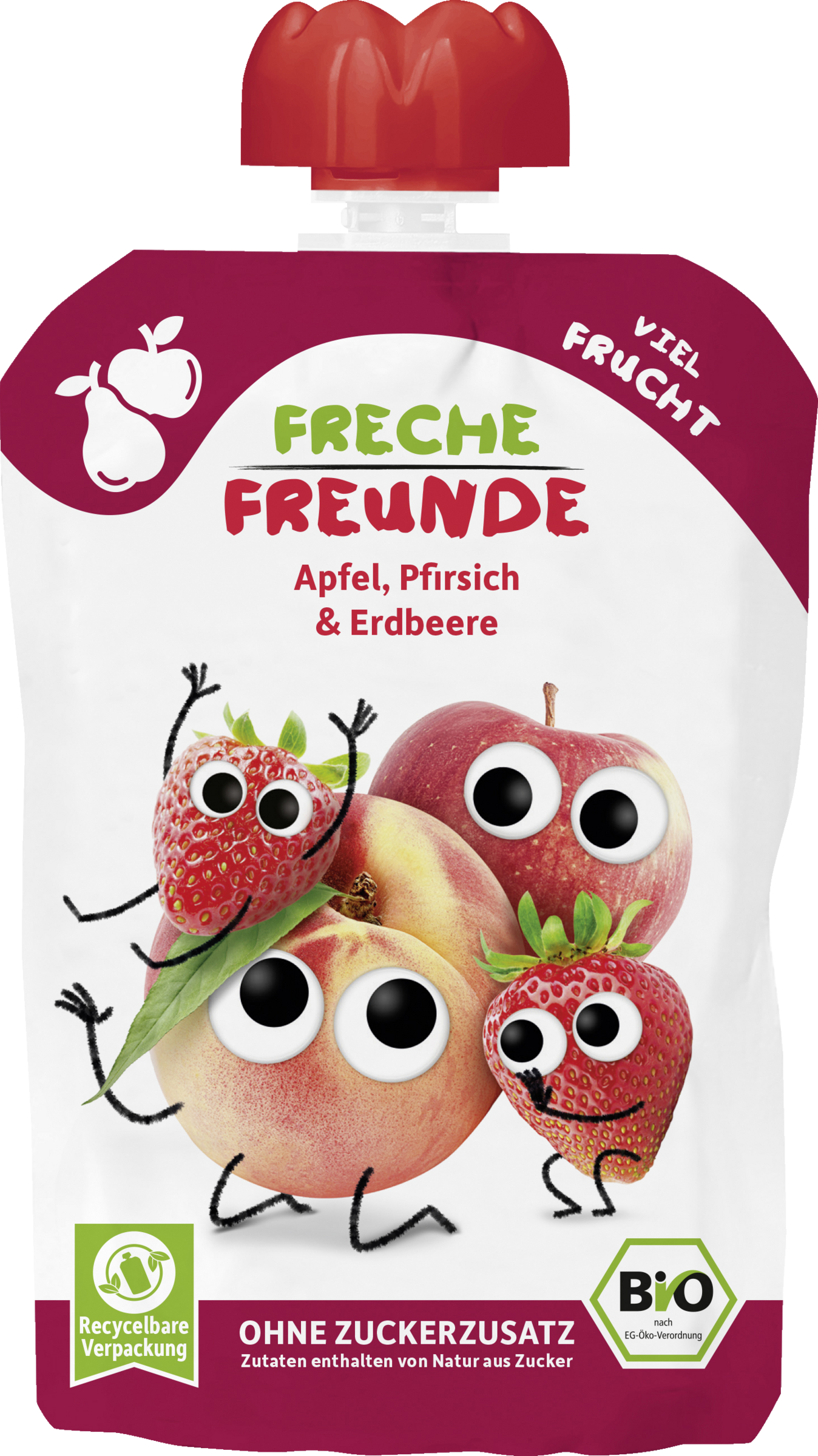 Freche Freunde Bio Quetschie Apfel, Pfirsich & Erdbeere