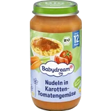 Bio Nudeln in Karotten-Tomatengemüse