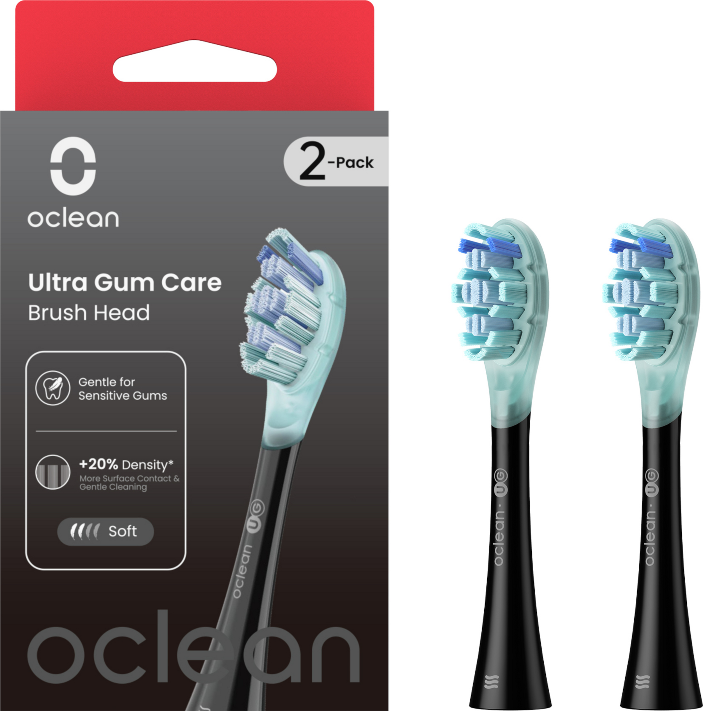 Oclean Ultra gum care Bürstenköpfe, 2er Set, Schwarz