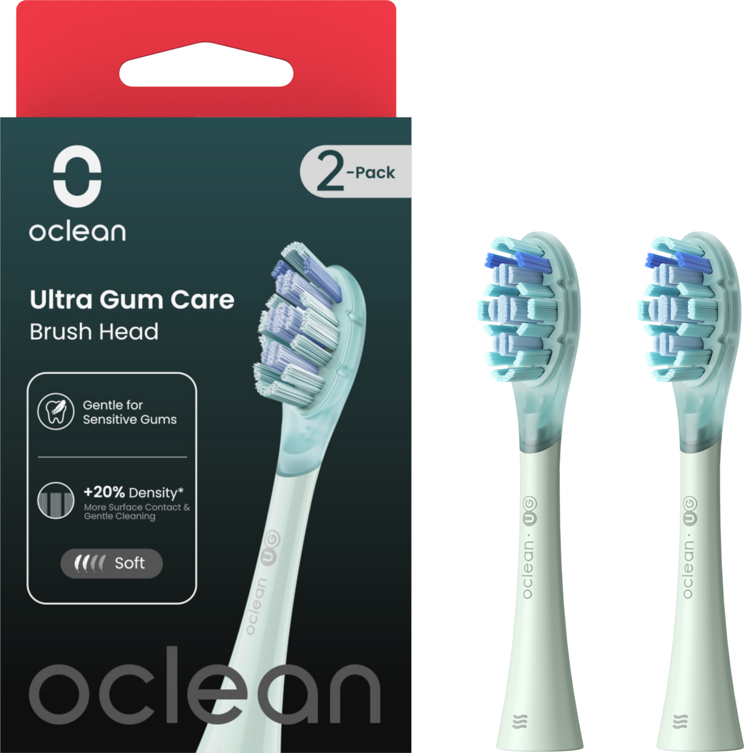 رؤوس فرشاة Ultra gum care، مجموعة من قطعتين، أخضر