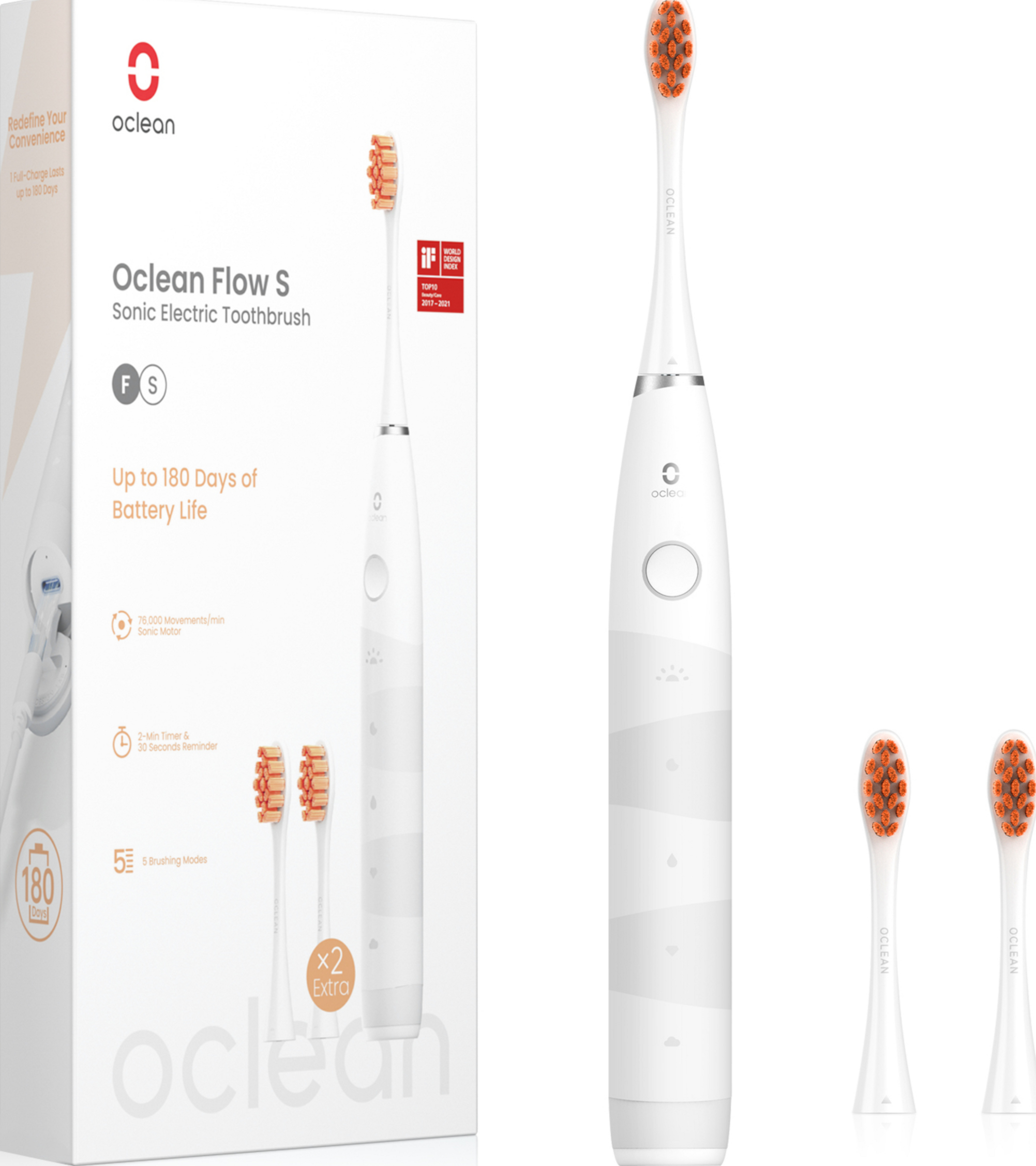 فرشاة أسنان Flow S، أبيض