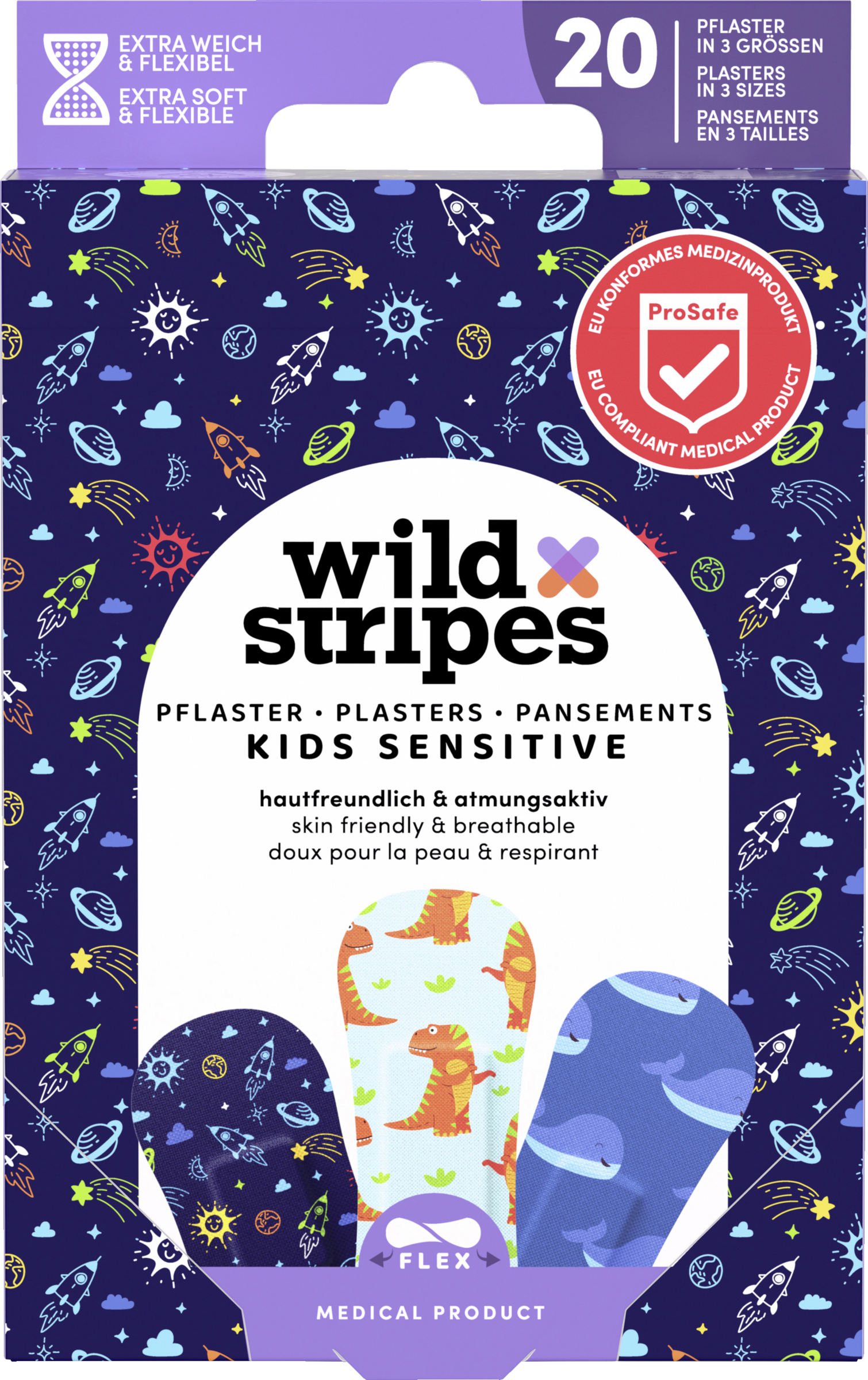 Wild Stripes Pflaster Kids Sensitive Space