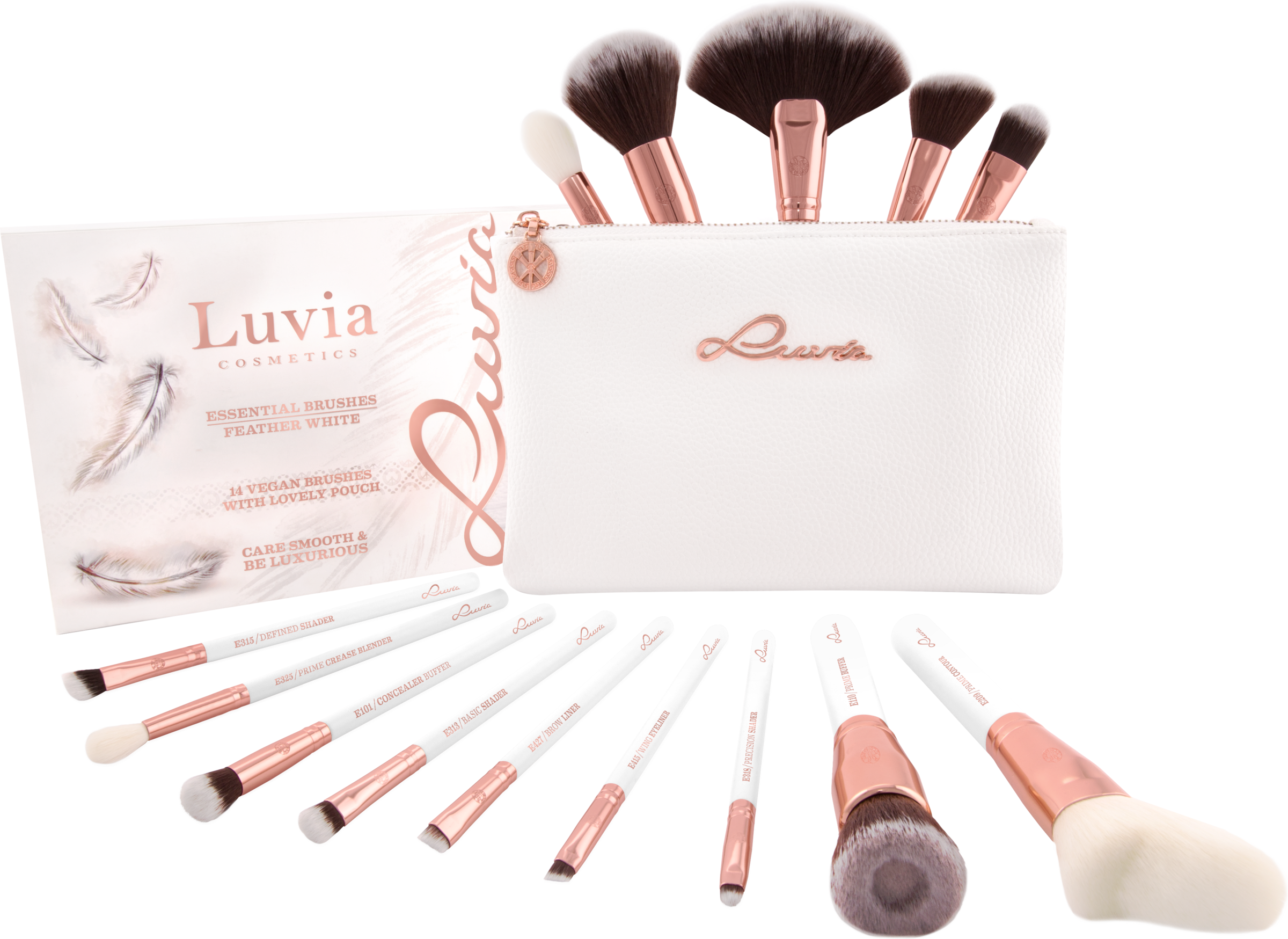 Luvia Cosmetics Essential Brushes Feather White - Brush Set