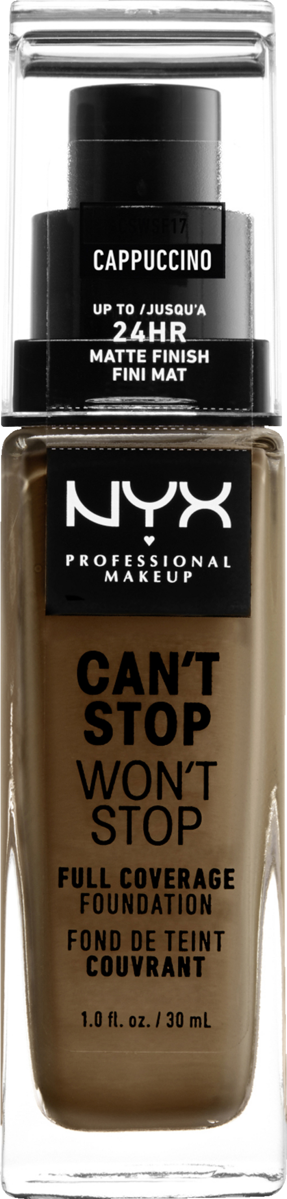 NYX Professional MakeUp Can't Stop Won't Stop Foundation 17 Cappuccino