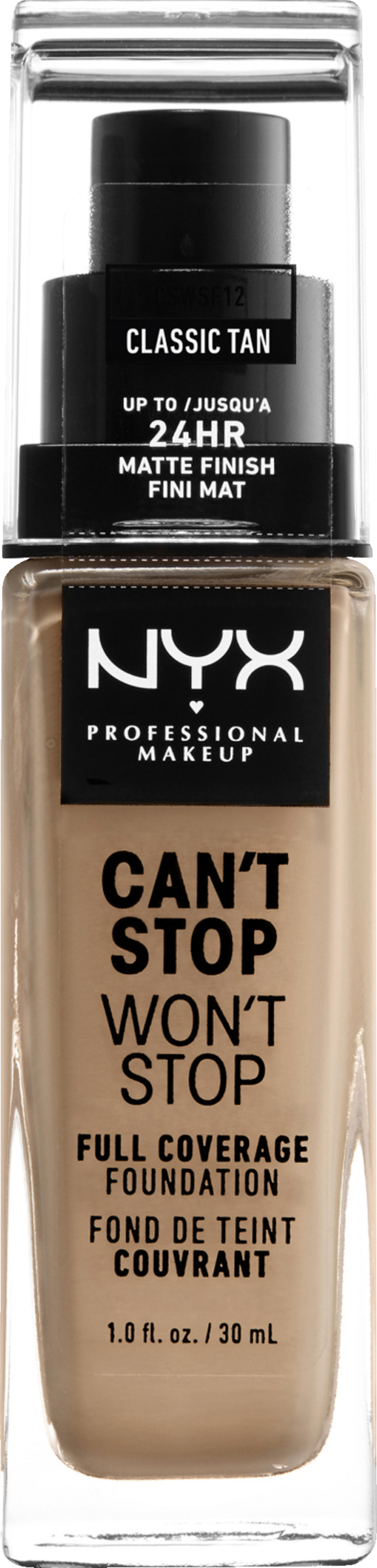 NYX Professional MakeUp Can't Stop Won't Stop Foundation 12 Classic Tan