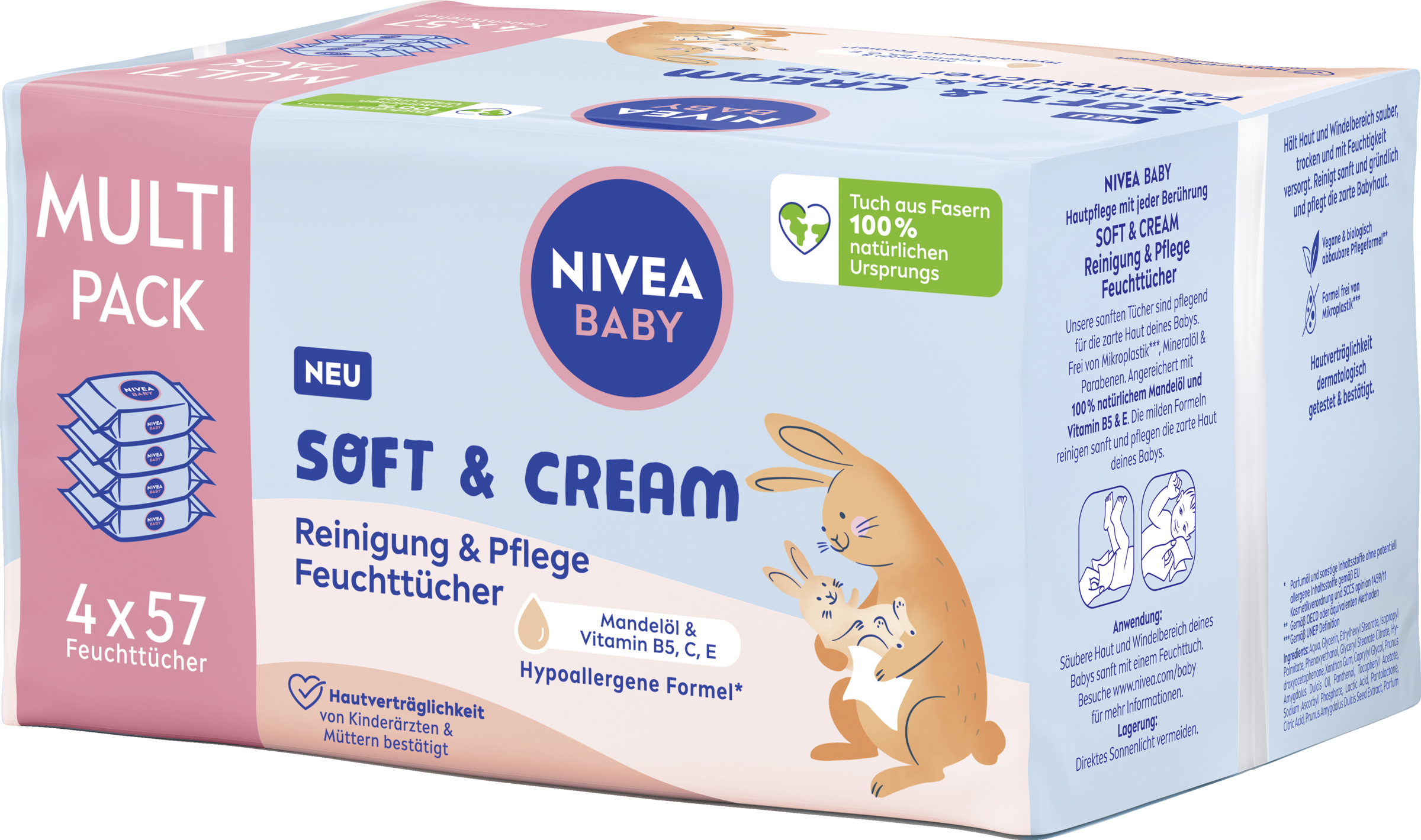 NIVEA BABY Soft & Cream Reinigung & Plege Feuchttücher Multipack