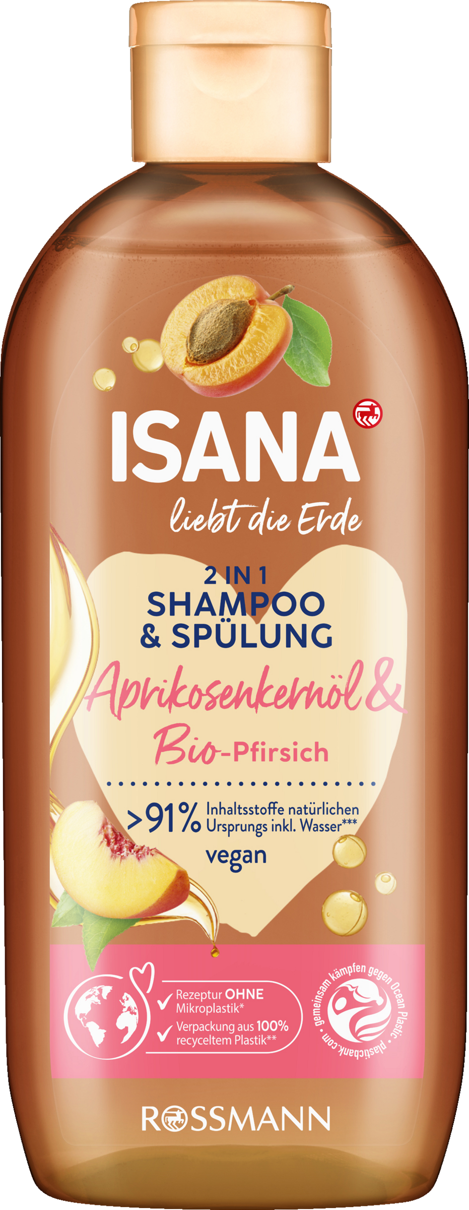 ISANA liebt die Erde 2in1 Shampoo & Spülung Aprikose & BioPfirsich online kaufen rossmann.de