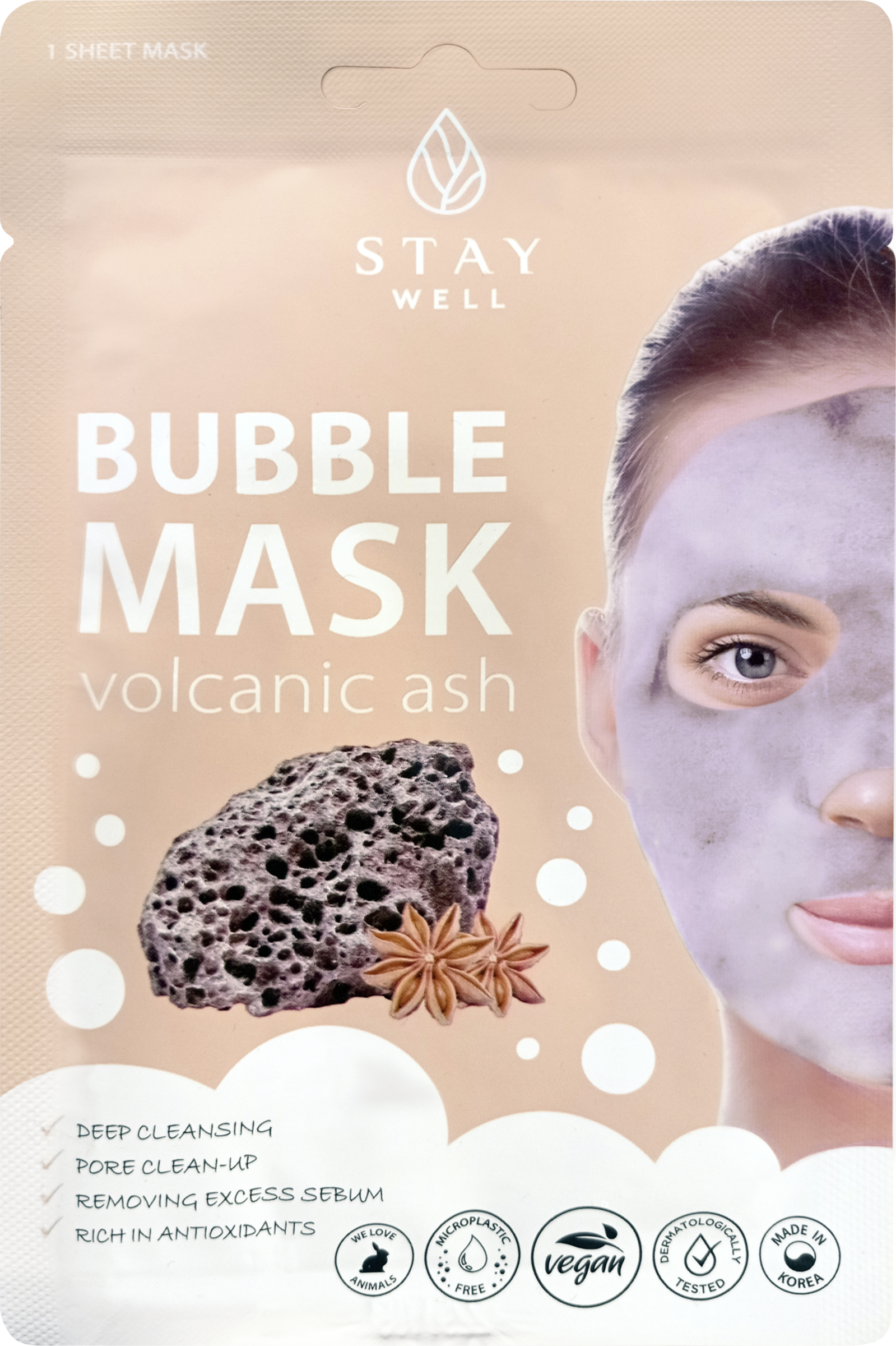 STAY WELL Deep Cleansing Bubble Mask - Volcanic