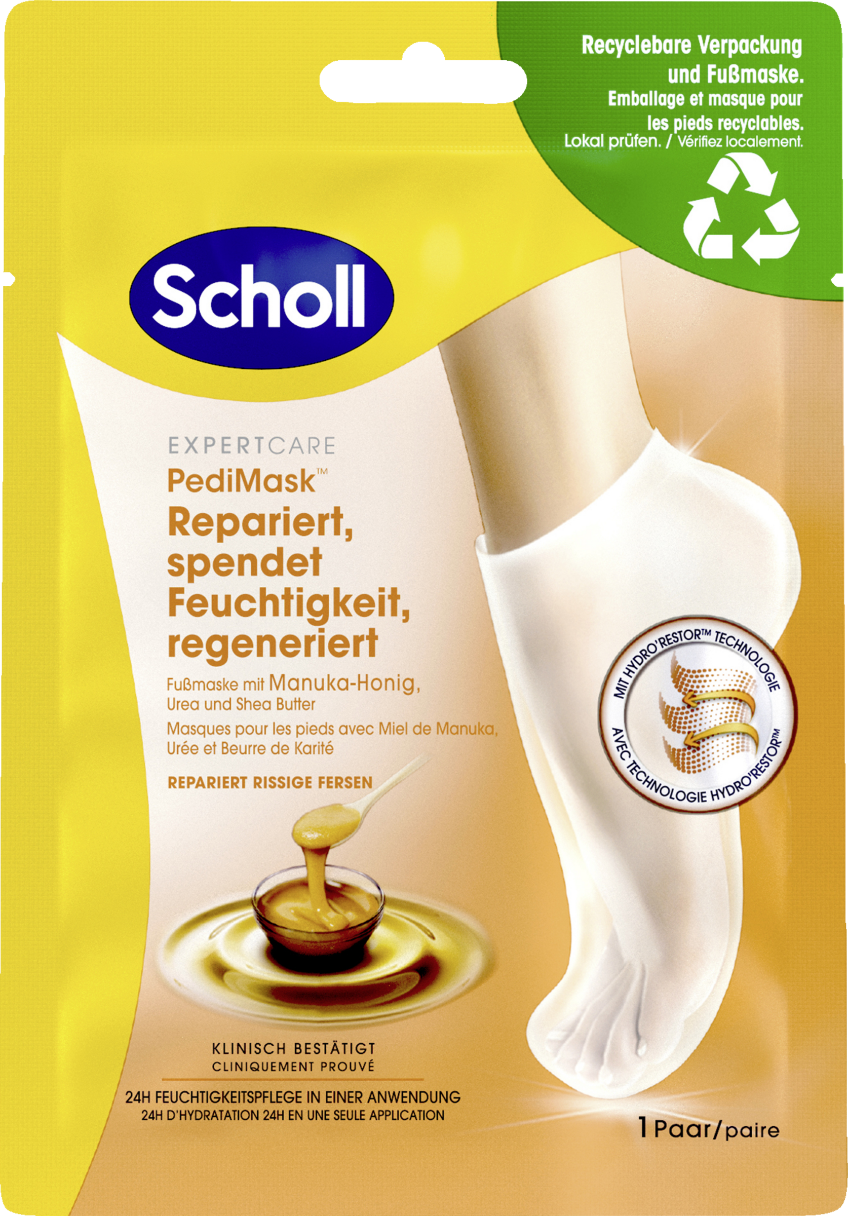 Scholl Fußmaske  mit Manukahonig