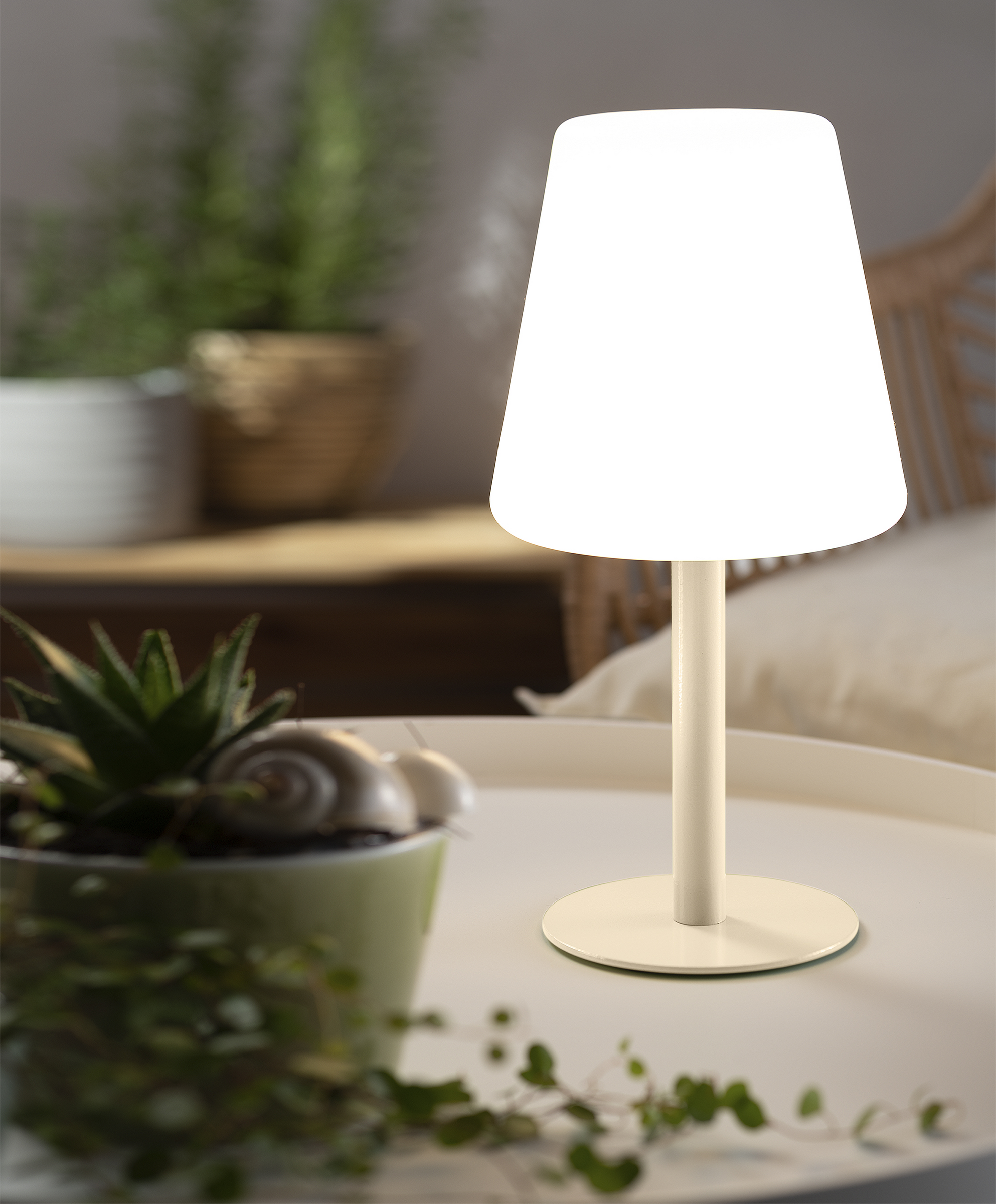 IDEENWELT AkkuOutdoorTischleuchte beige online kaufen rossmann.de