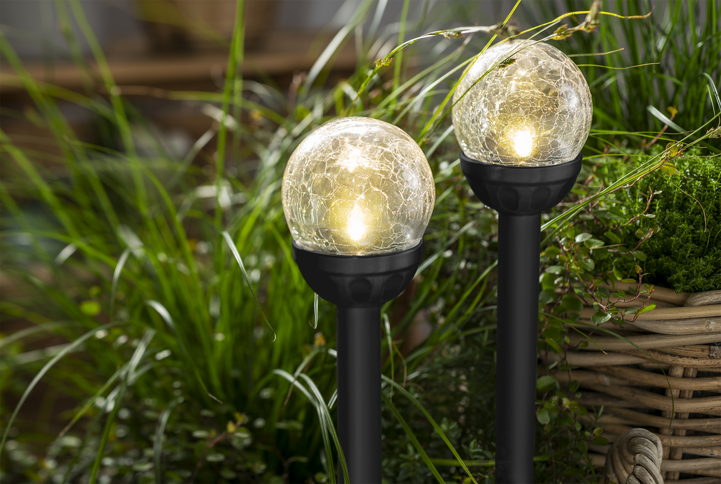 IDEENWELT SolarGlasbruchleuchten 2erSet schwarz online kaufen