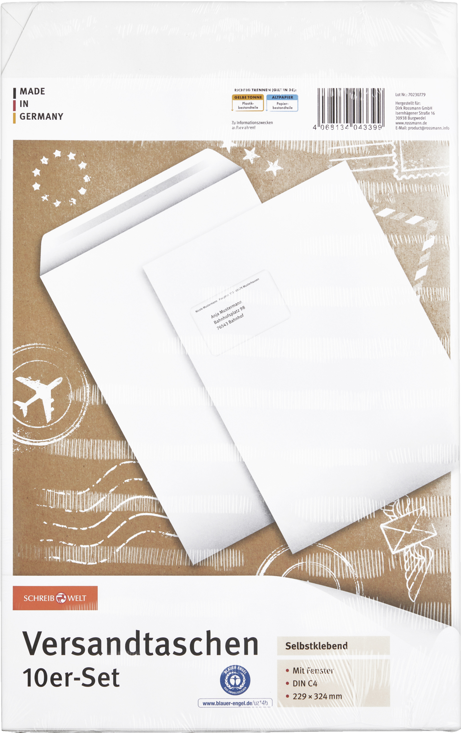 10er Set Versandtaschen weiß