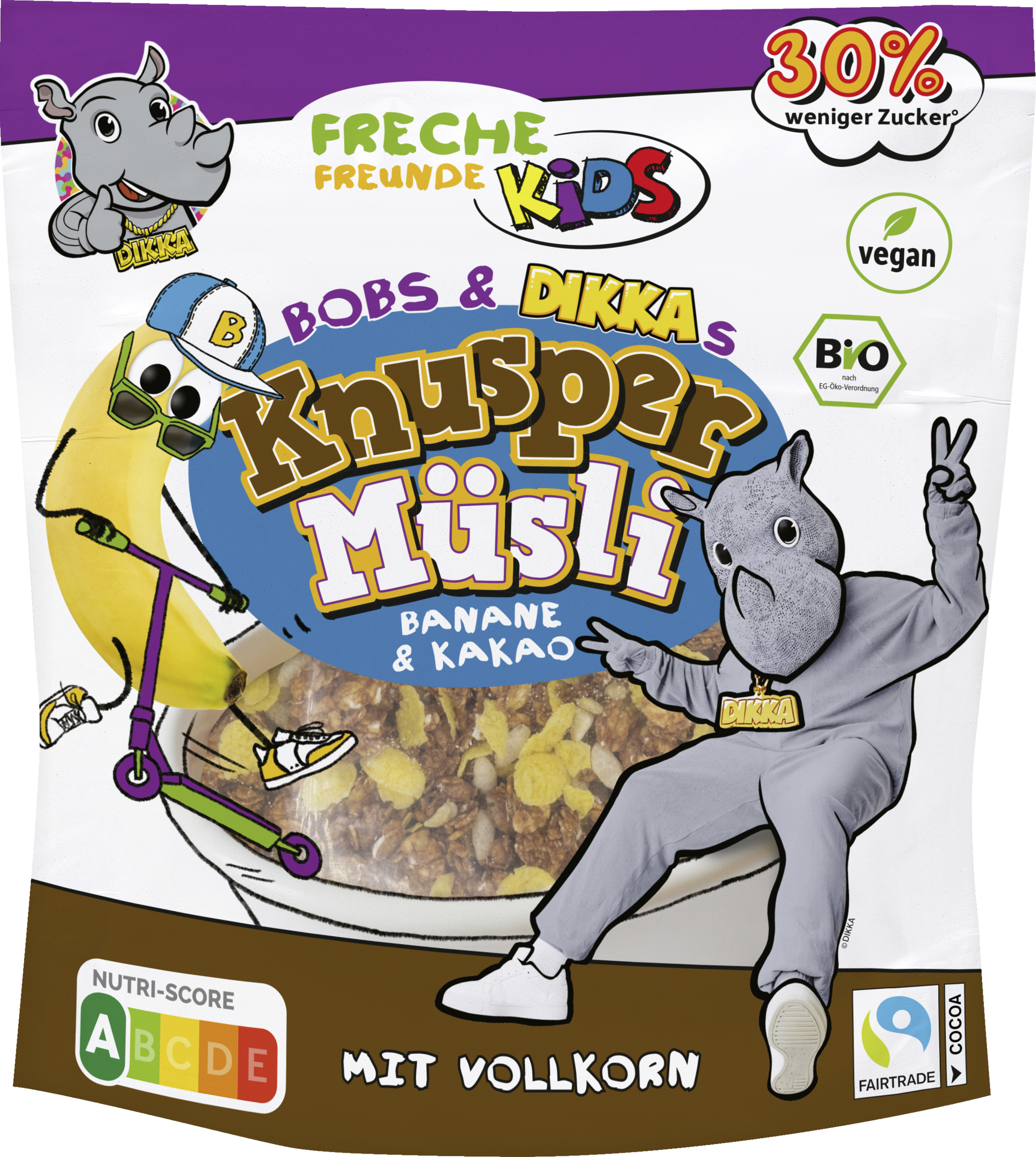 Freche Freunde Bio Kids Bobs & DIKKAs Knusper Müsli Banane & Kakao