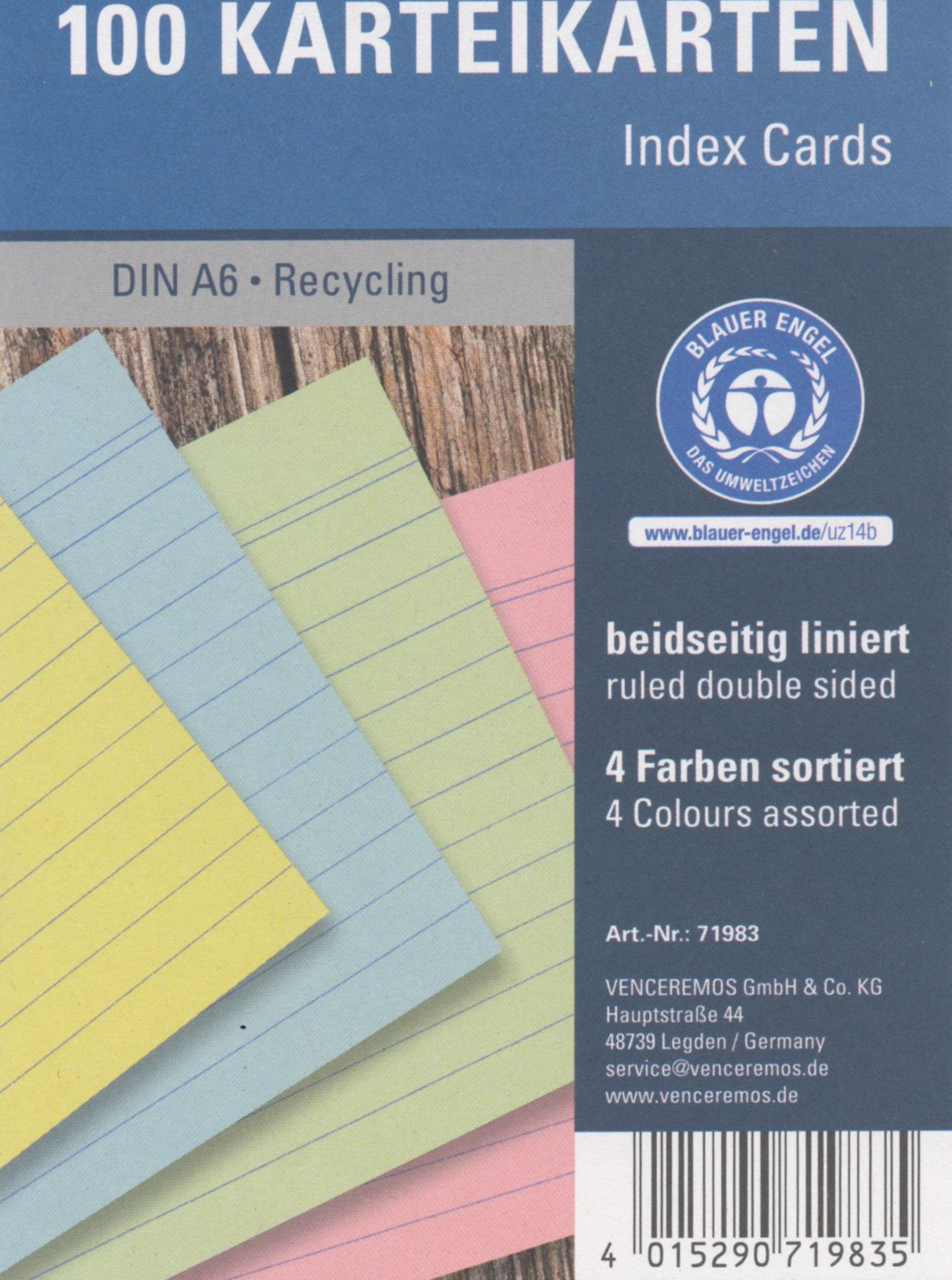 Venceremos Karteikarte DIN A6, bunt