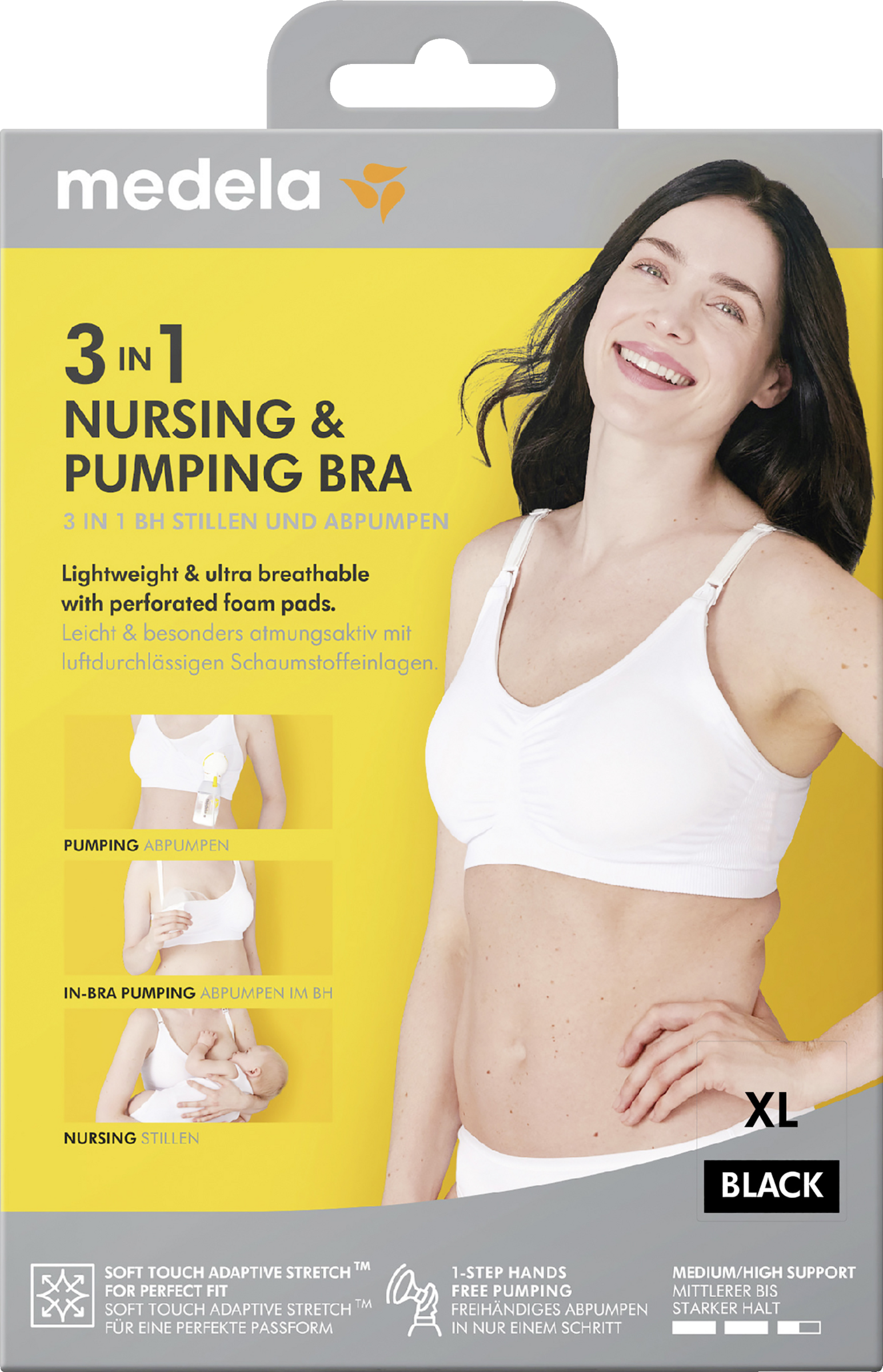medela 3-in-1 BH Stillen und Abpumpen, schwarz, Gr. XL