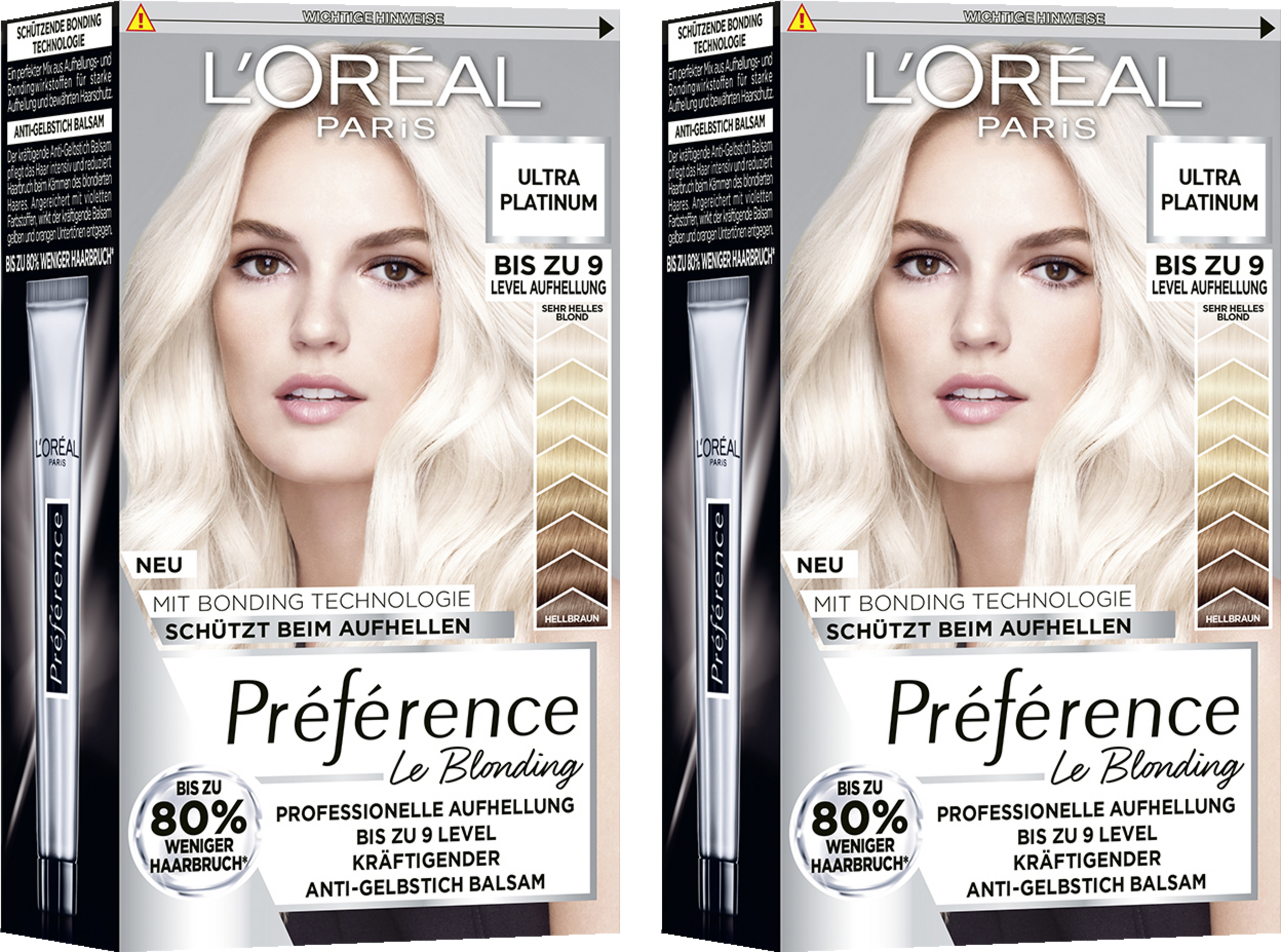 L’Oréal Paris Préférence Professionelle Aufhellung Le Blonding 9L Ultra Platinum Doppelpack