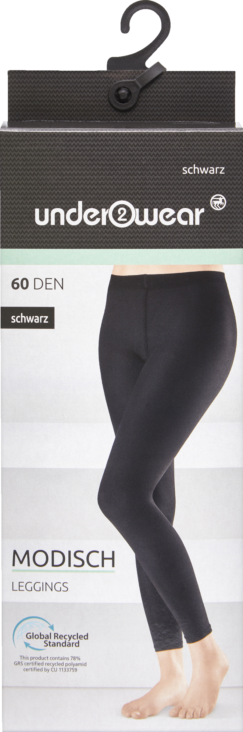 under2wear Leggings schwarz 60den Gr. 44/46