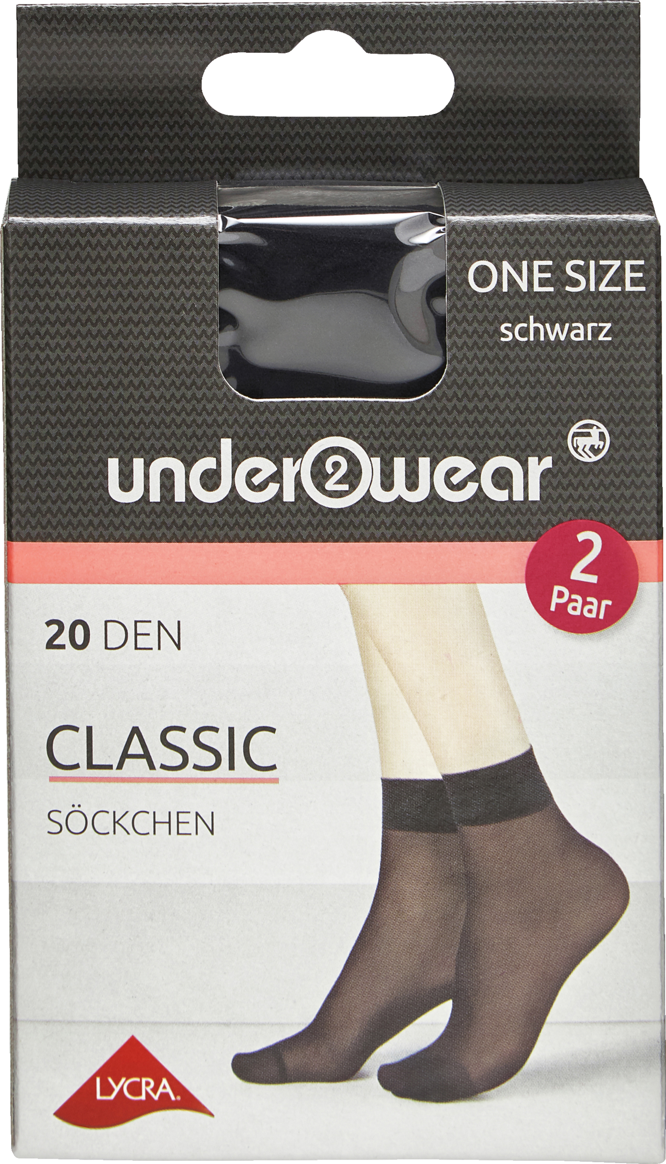 under2wear Söckchen Classic 20den schwarz onesize