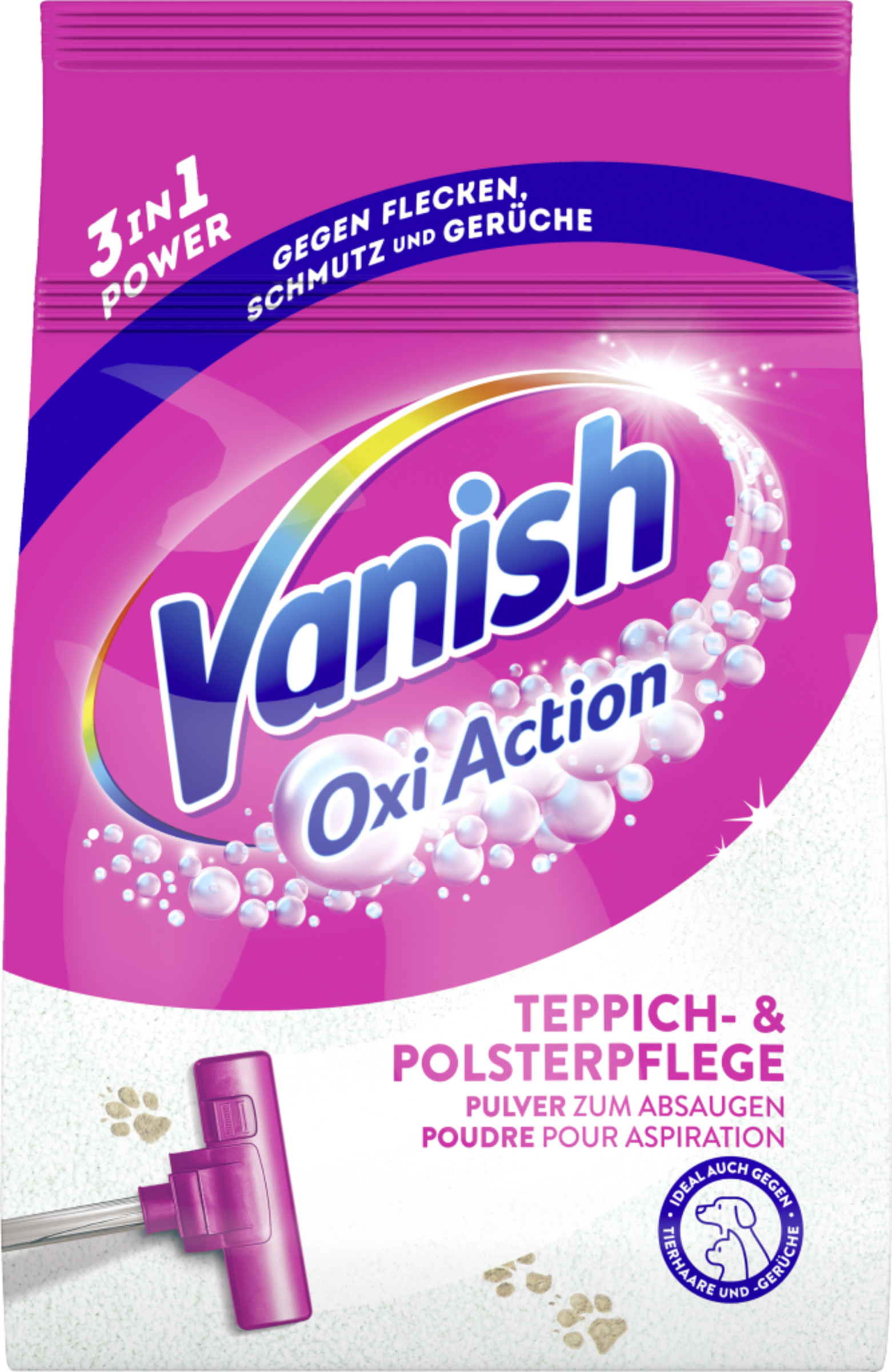 Vanish Oxi Action Teppichpflege Pulver zum Absaugen