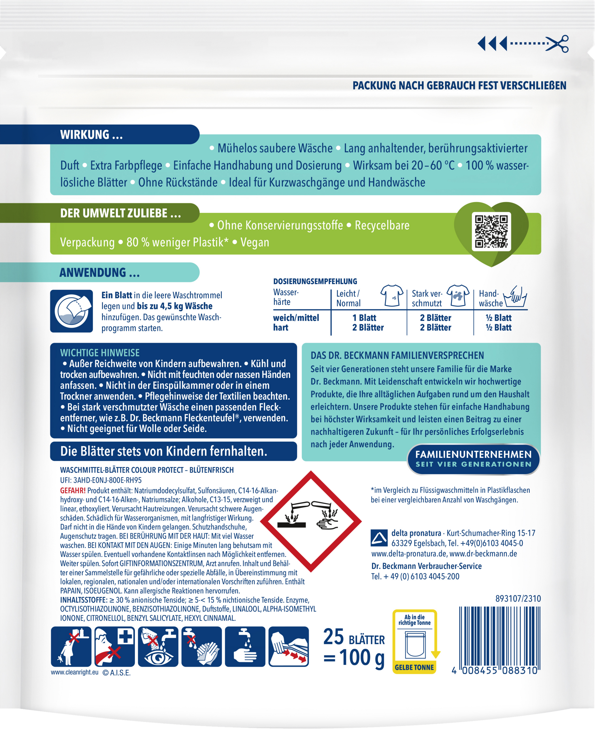 Dr. Beckmann Magic Leaves WaschmittelBlätter Color 25 WL online kaufen