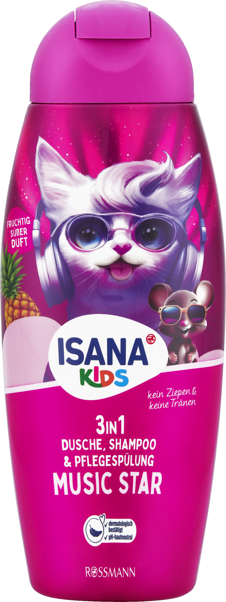 ISANA KiDS 3in1 Dusche, Shampoo & Pflegespülung Music Star