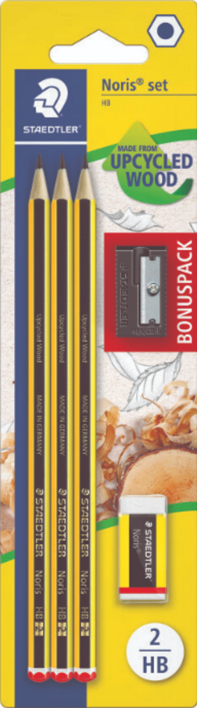 Noris Set Bleistifte, Radiergummi + 1 Spitzer gratis