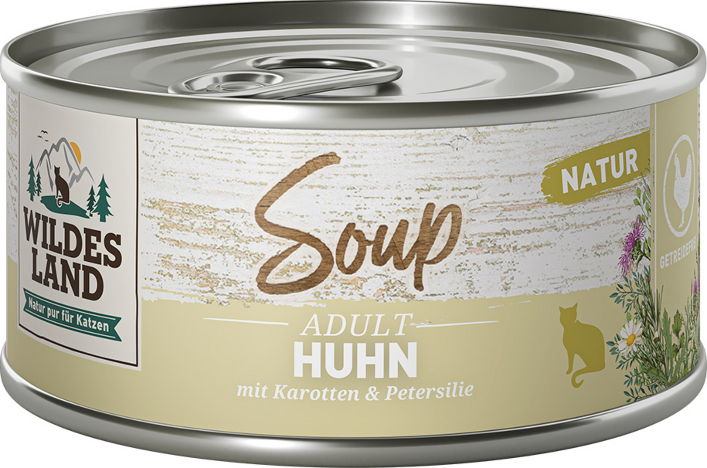 Wildes Land Katzenassfutter Soup Huhn mit Karotten & Petersilie