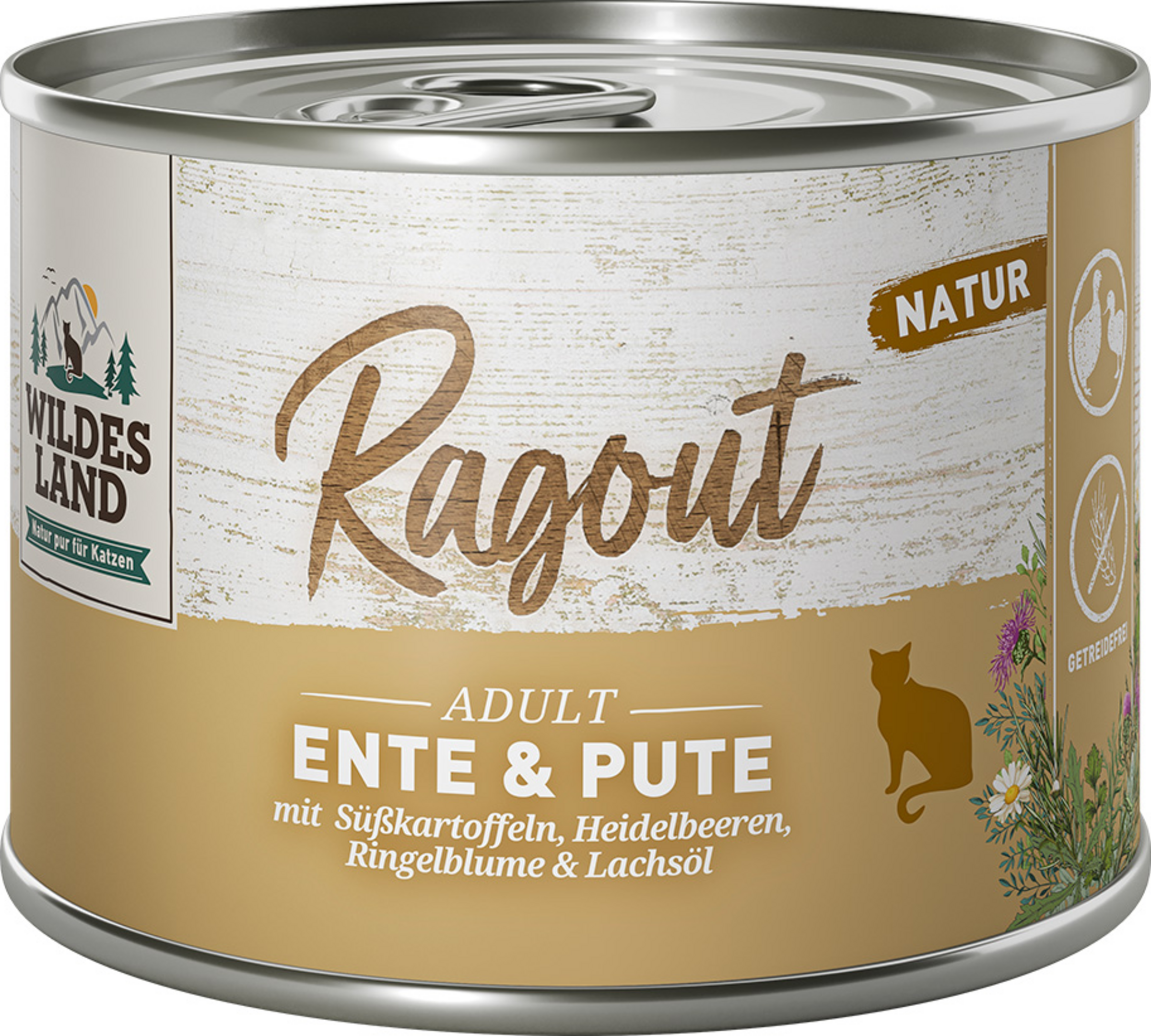 Wildes Land Katzennassfutter Ragout Ente Pute mit Süßkartoffeln