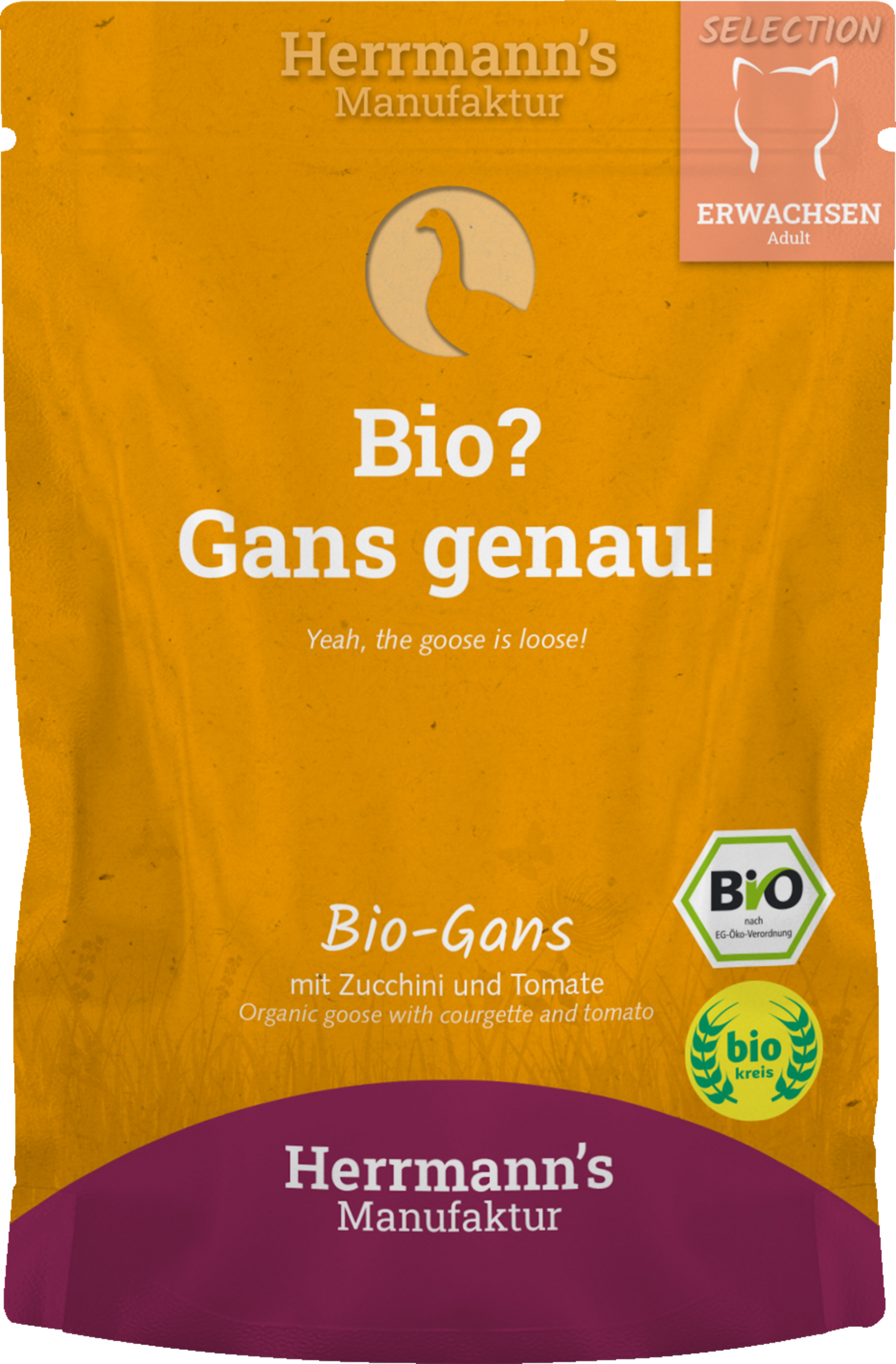 Herrmann's Manufaktur Selection Adult Bio-Gans mit Zucchini und Tomaten