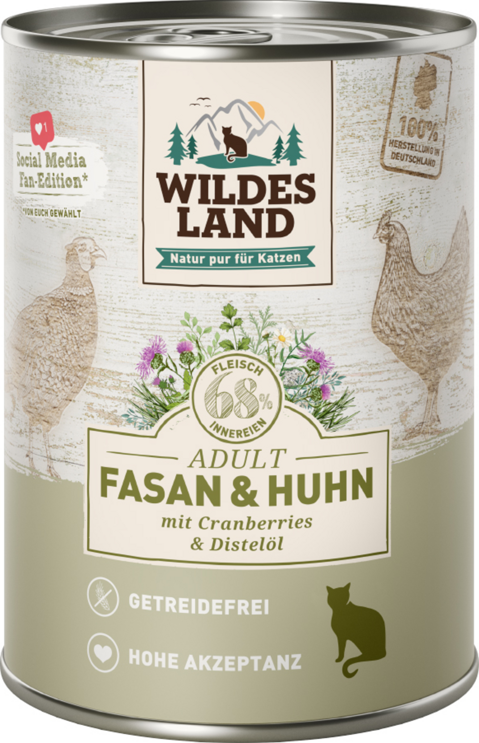 Wildes Land Nassfutter - Fasan und Huhn