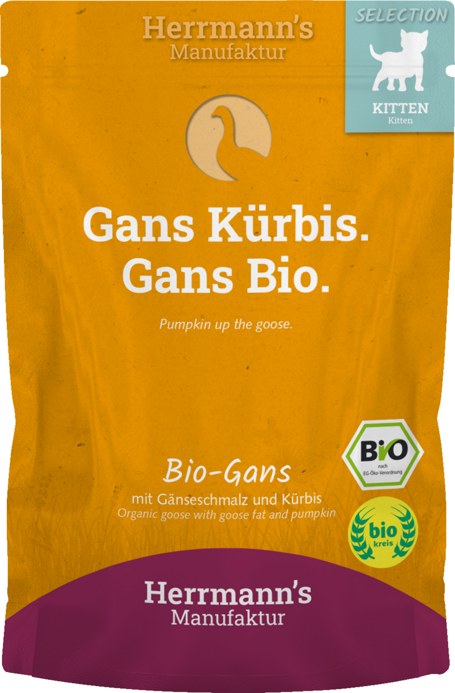 Herrmann's Manufaktur Selection Kitten Bio-Gans mit Gänseschmalz und Kürbis