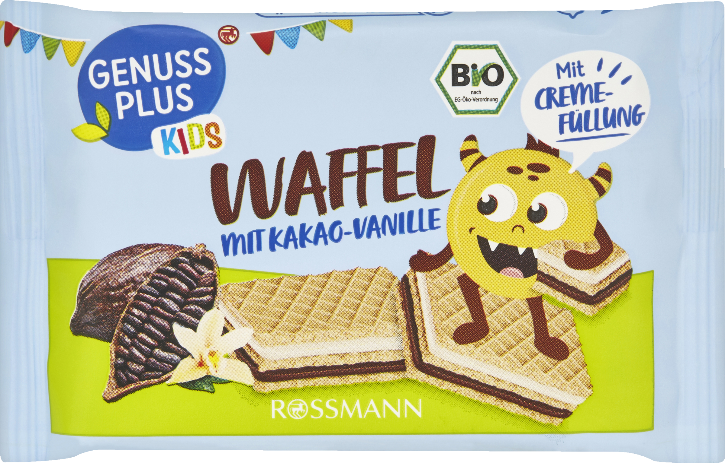 GENUSS PLUS KIDS Bio Waffel mit Kakao-Vanille