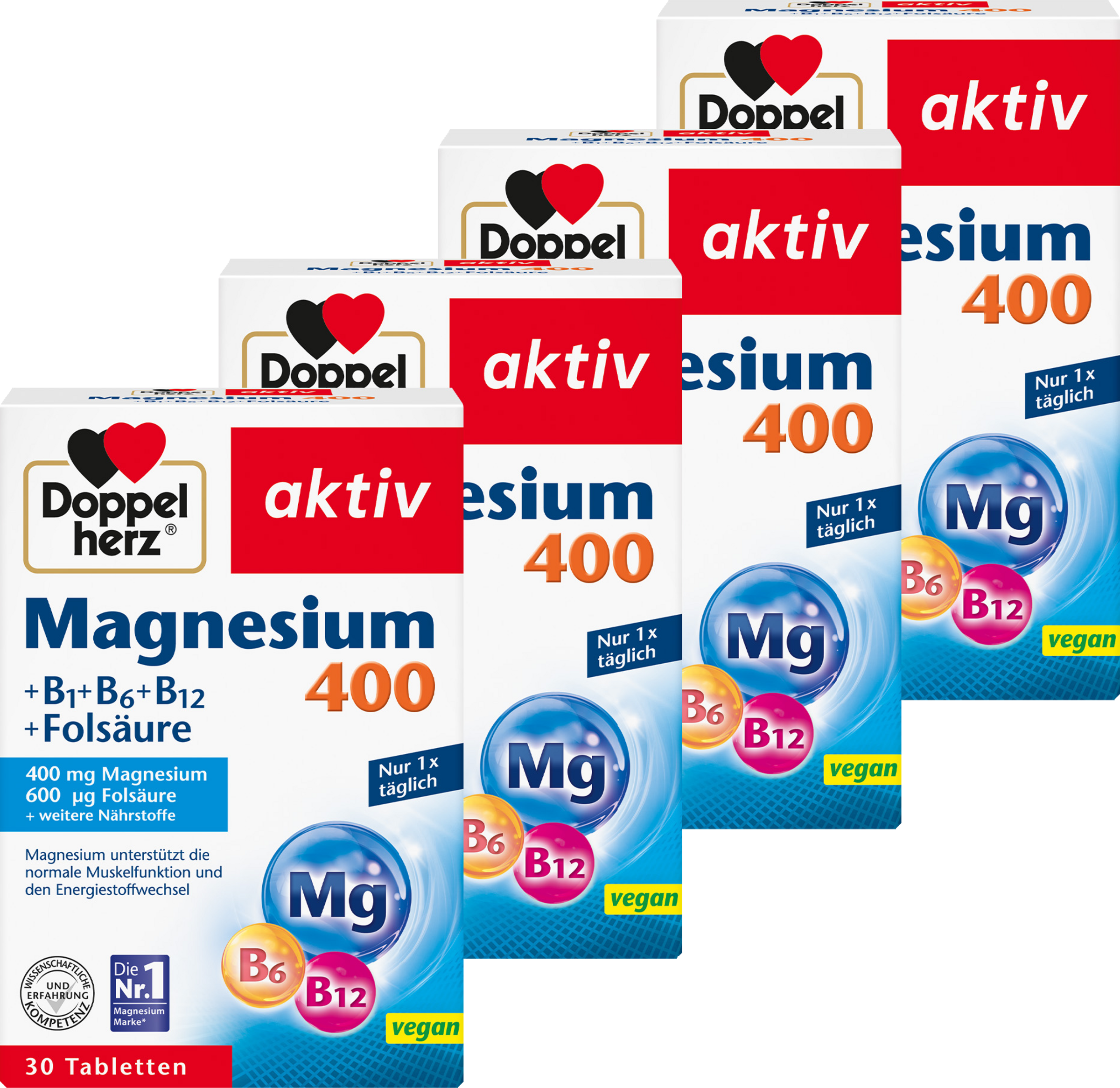 Doppelherz Großpackung Doppelherz aktiv Magnesium 400 +B1 +B6 +B12 +Folsäure
