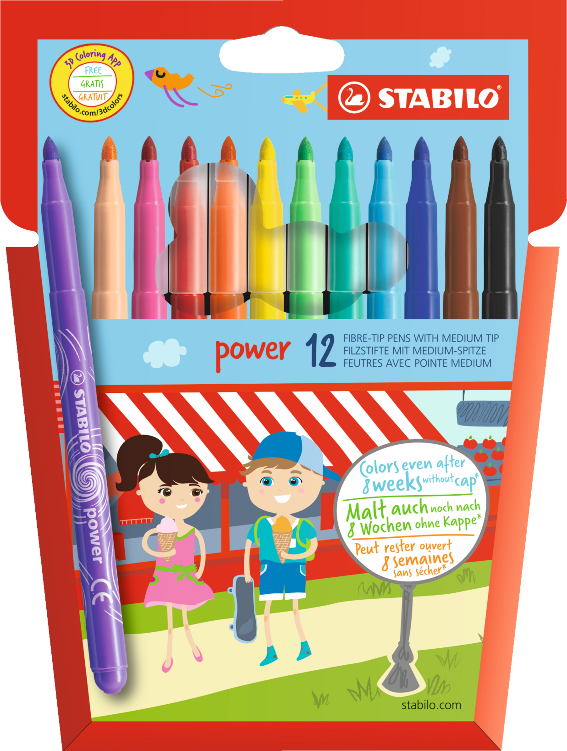 STABILO 12er Etui Filzstifte power