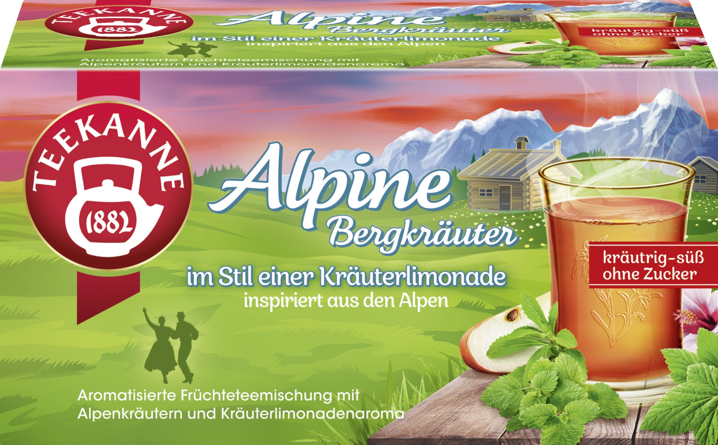 Teekanne Früchteteemischung Alpine Bergkräuter