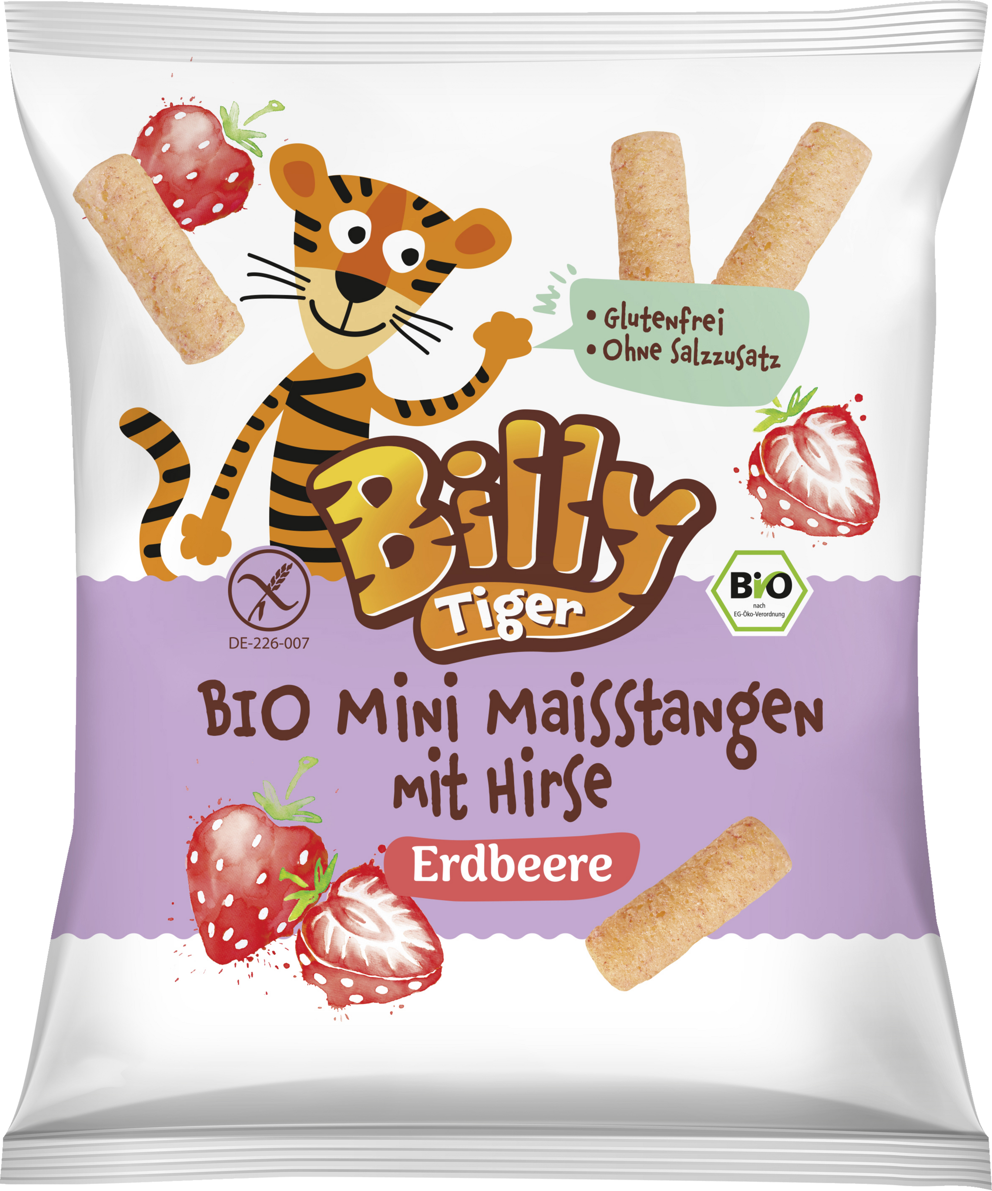 Billy Tiger Bio Mini Maisstangen Erdbeere