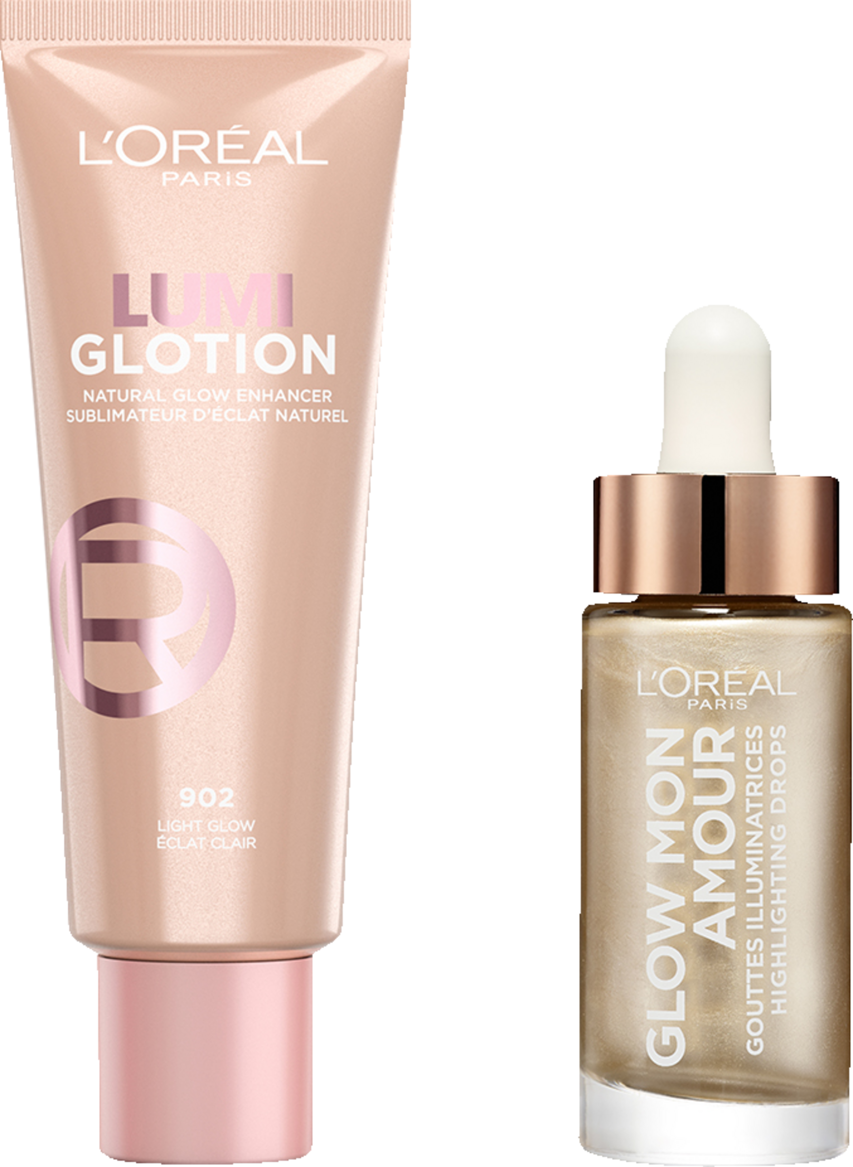 L’Oréal Paris Lumi Glotion Natural Glow Enhancer & Glow mon Amour Highlighting Drops Vorteilsset