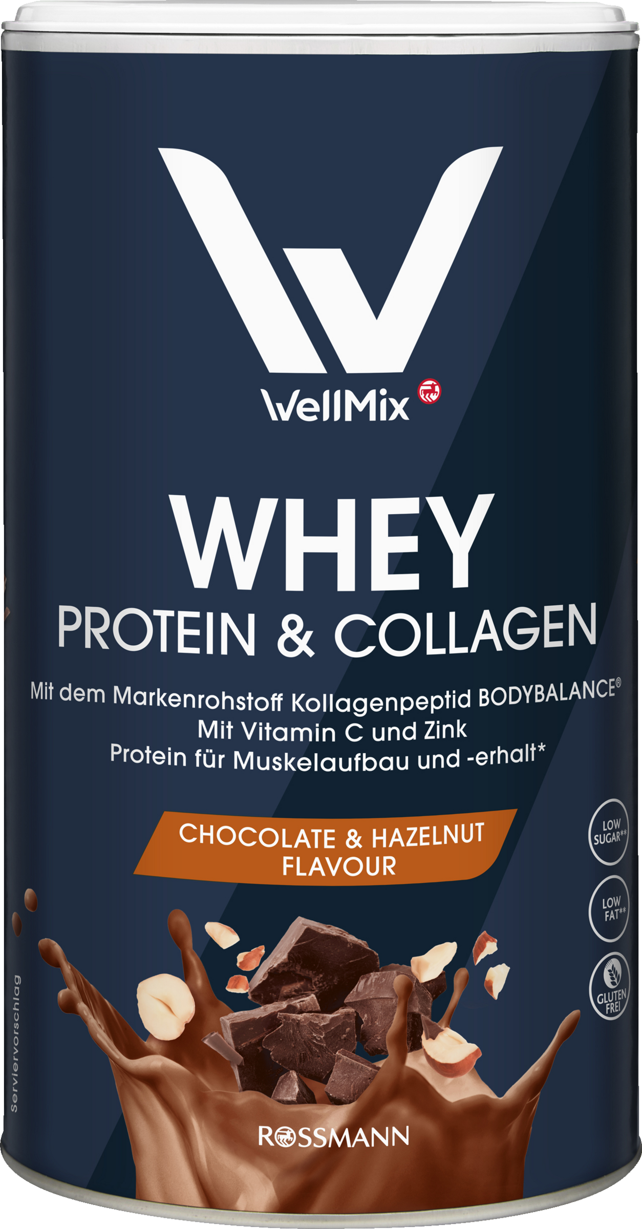 WellMix Proteinpulver mit Kollagen Whey Protein &amp; Collagen Chocolate ...