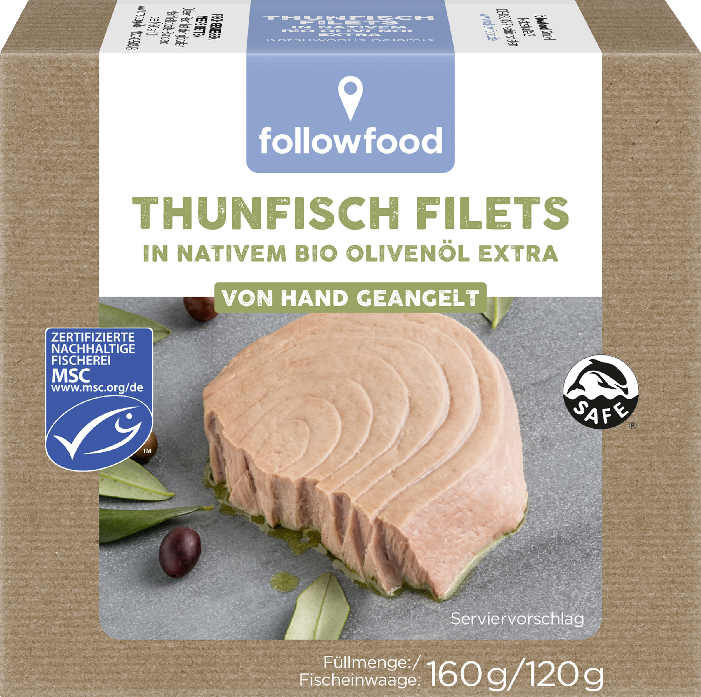 followfood MSC Thunfisch Filets in nativem Bio Olivenöl extra