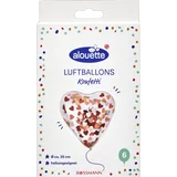 alouette 6 Luftballons mit Konfetti Happy Birthday Gold-Mix und Herzform