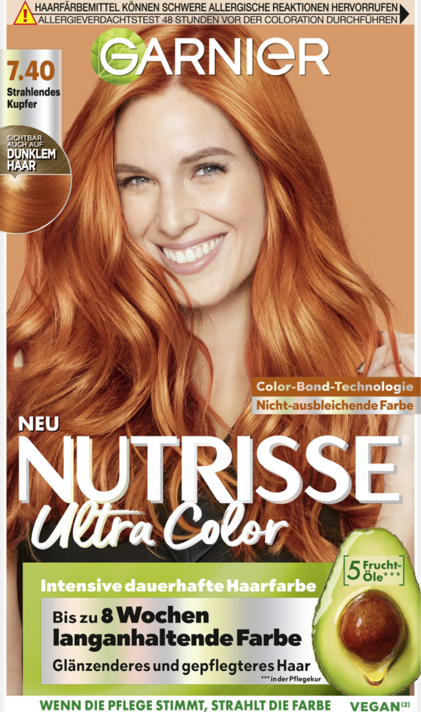 Garnier Nutrisse Farbsensation intensive dauerhafte Haarfarbe 7.40 Strahlendes Kupfer