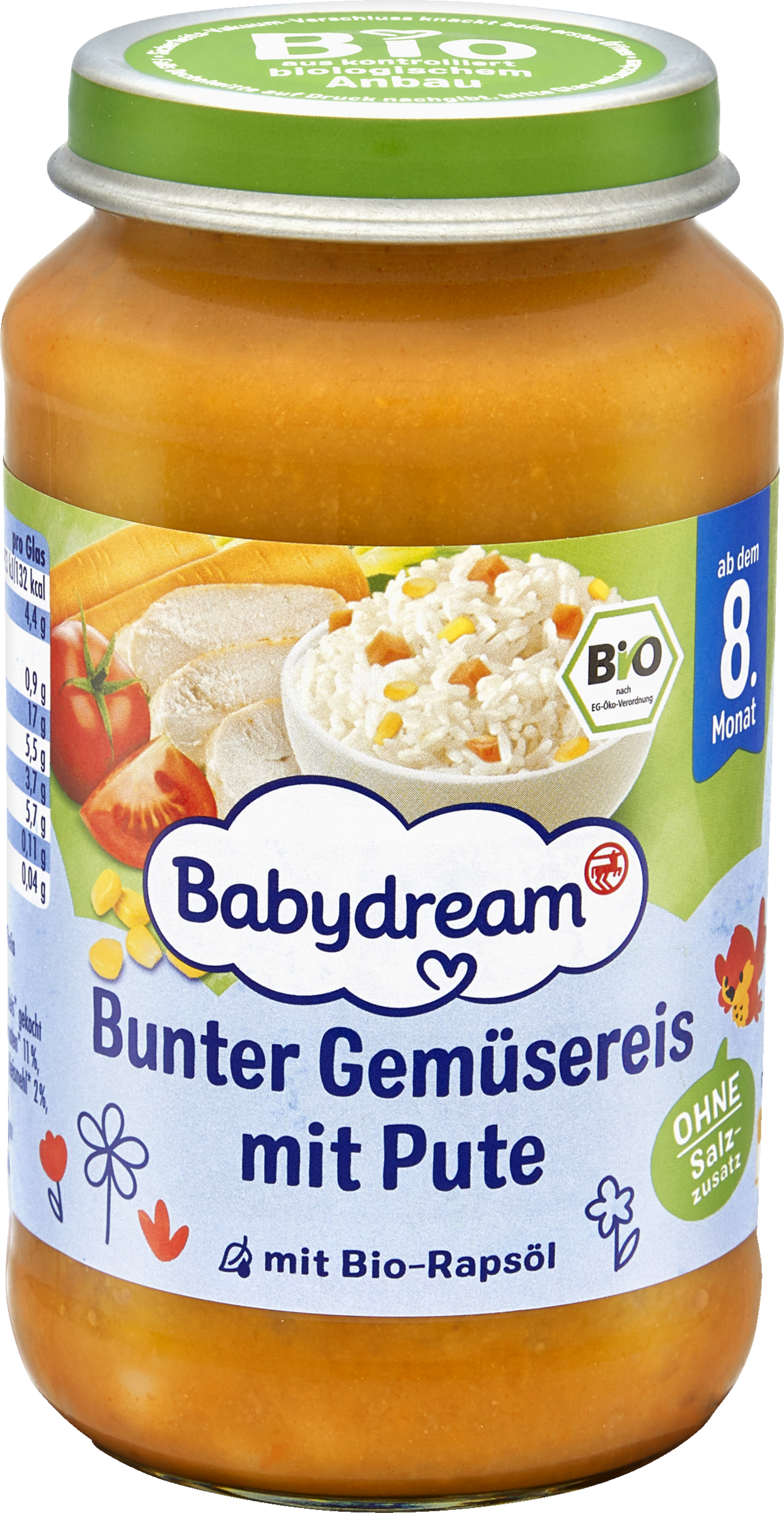 Babydream Bio Bunter Gemüsereis mit Pute