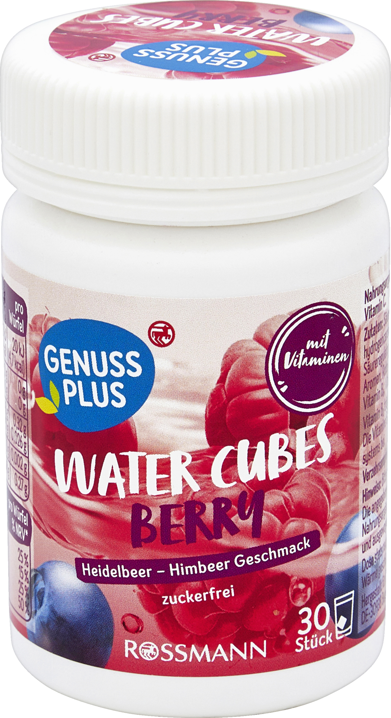 GENUSS PLUS Water Cubes Berry mit Vitaminen