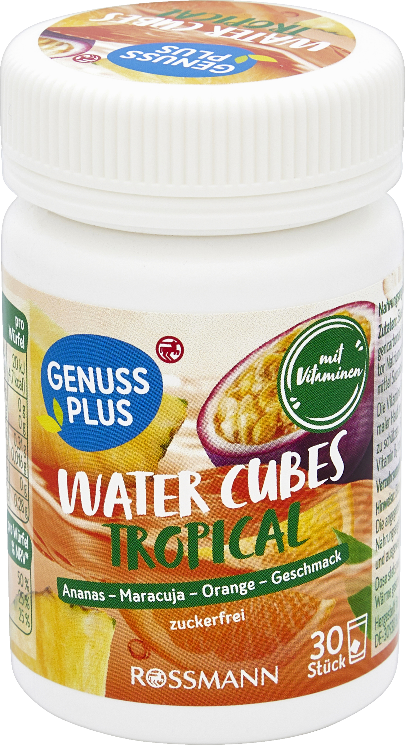 GENUSS PLUS Water Cubes Tropical mit Vitaminen