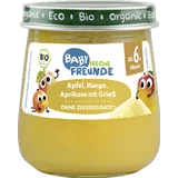 Bio Gläschen Apfel Mango Aprikose mit Grieß ab 6. Monat