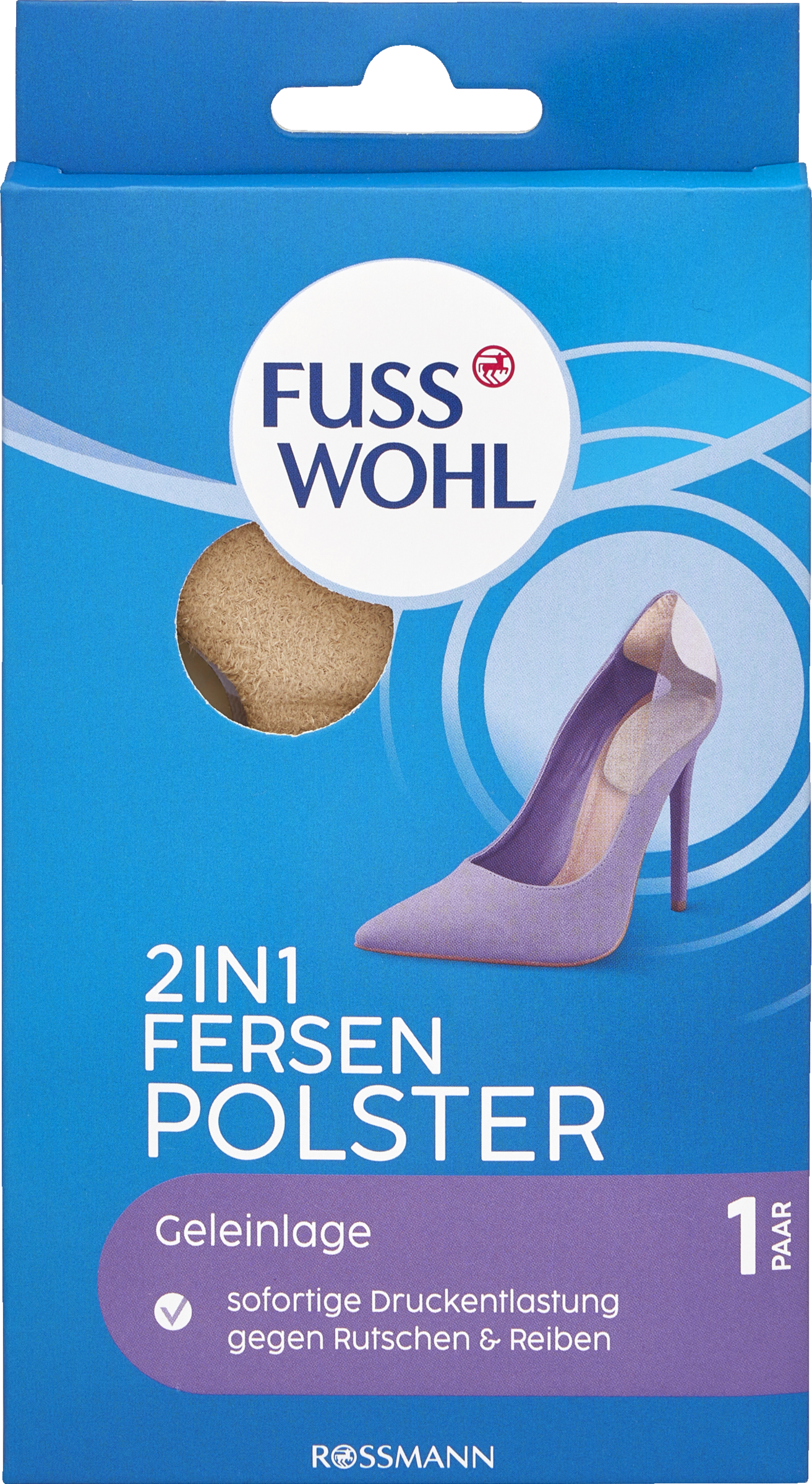 FUSSWOHL 2in1 Fersenpolster Gel-Einlage