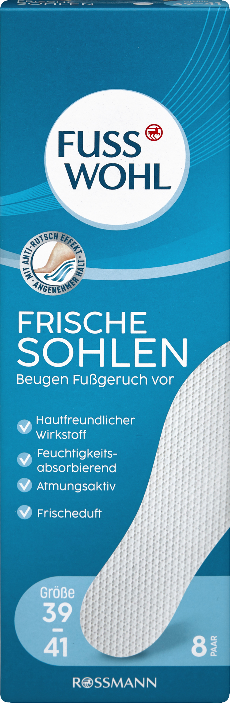 نعل داخلي منعش أبيض مقاس M 39-41