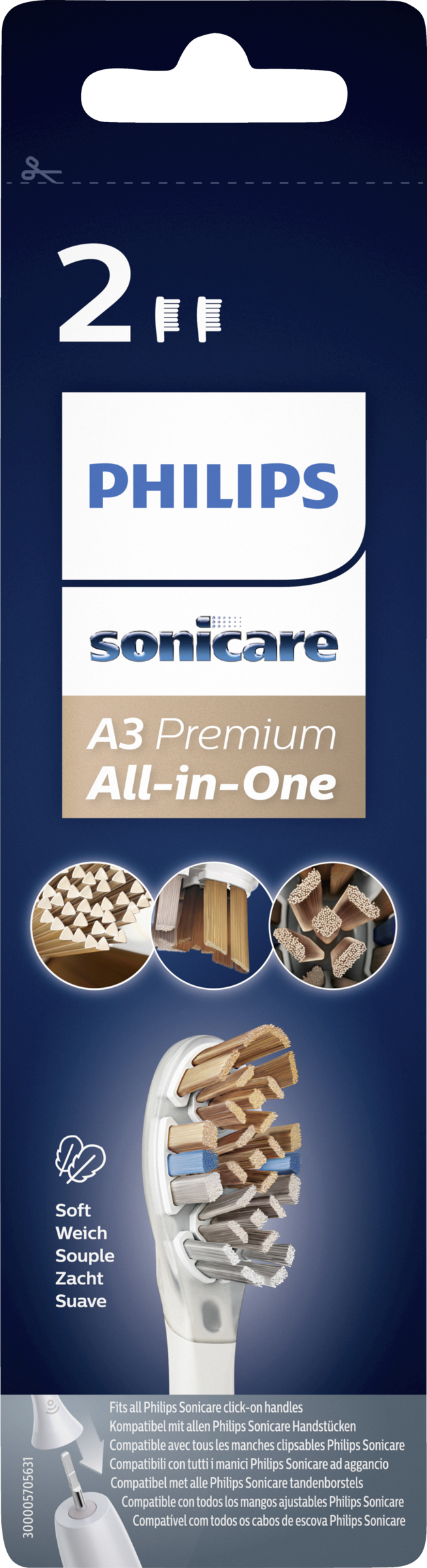 PHILIPS Sonicare A3 Premium All-in-One Aufsteckbürsten weiß HX9092/10